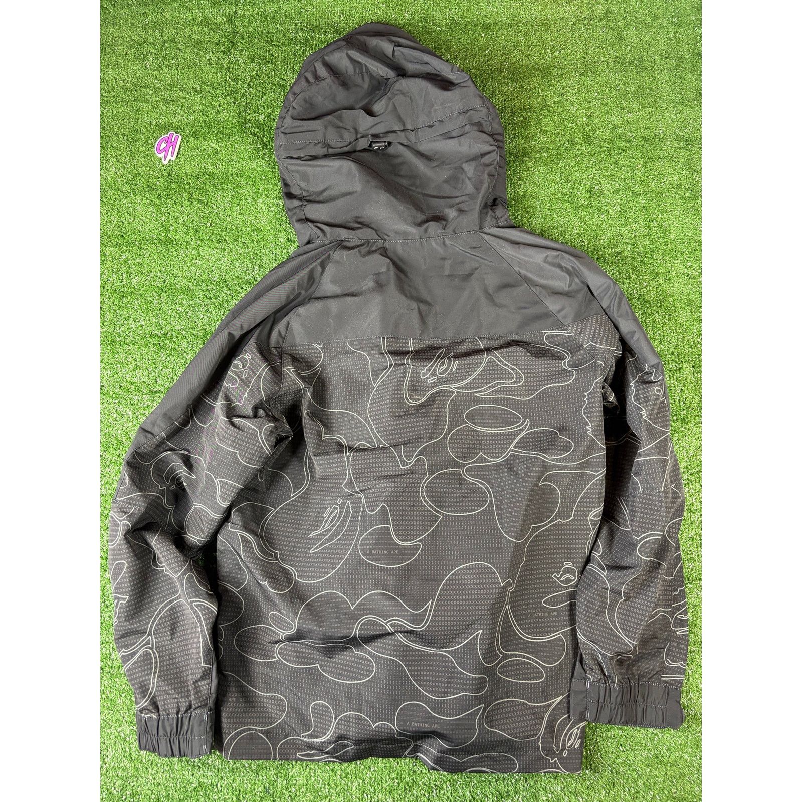 Bape BAPE Text Code Camo Hooded Black Jacket Size Medium Size US M / EU 48-50 / 2 - 2 Thumbnail