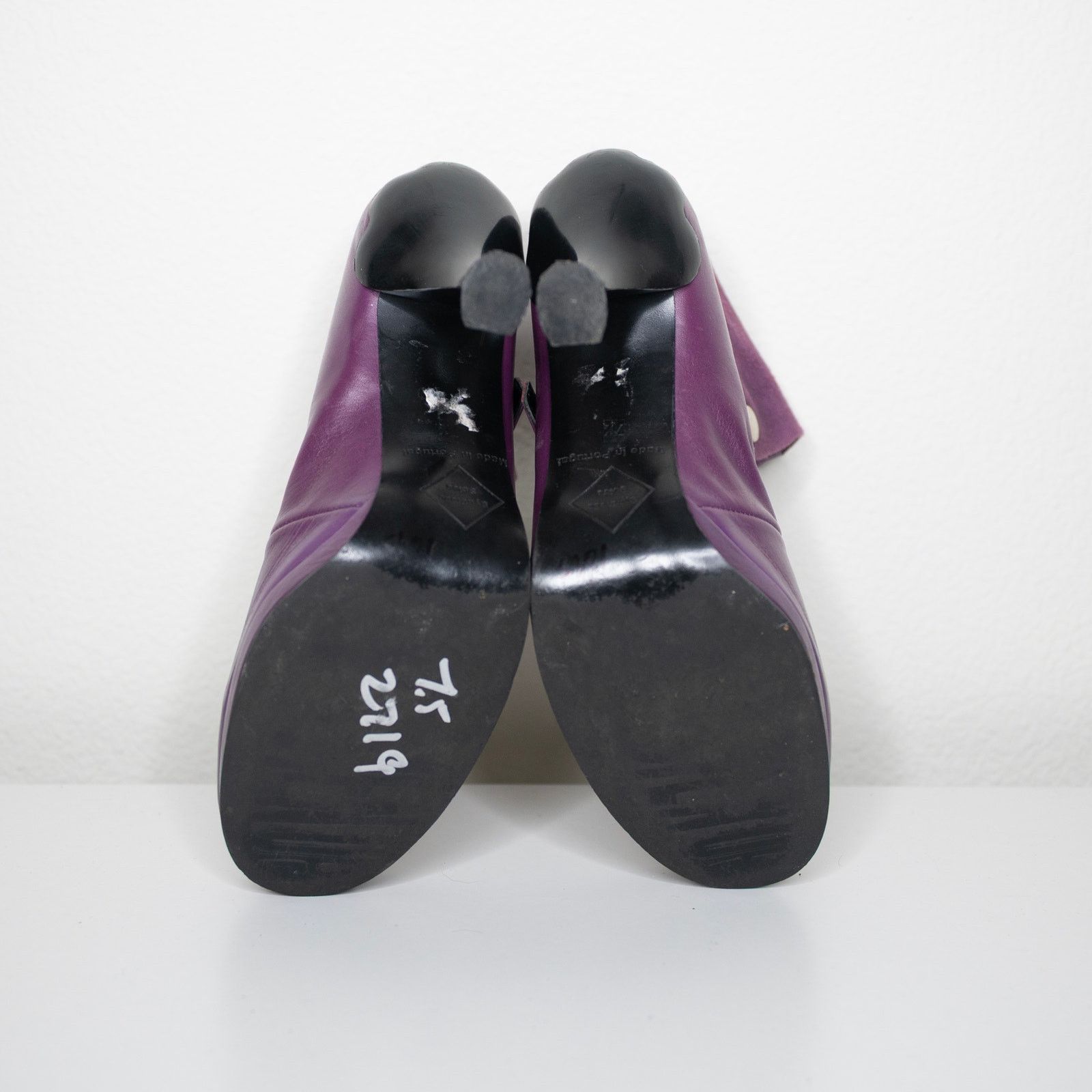 John Fluevog John Fluevog Listen Up Sienna Purple Leather Booties Size US 7.5 / IT 37.5 - 5 Thumbnail