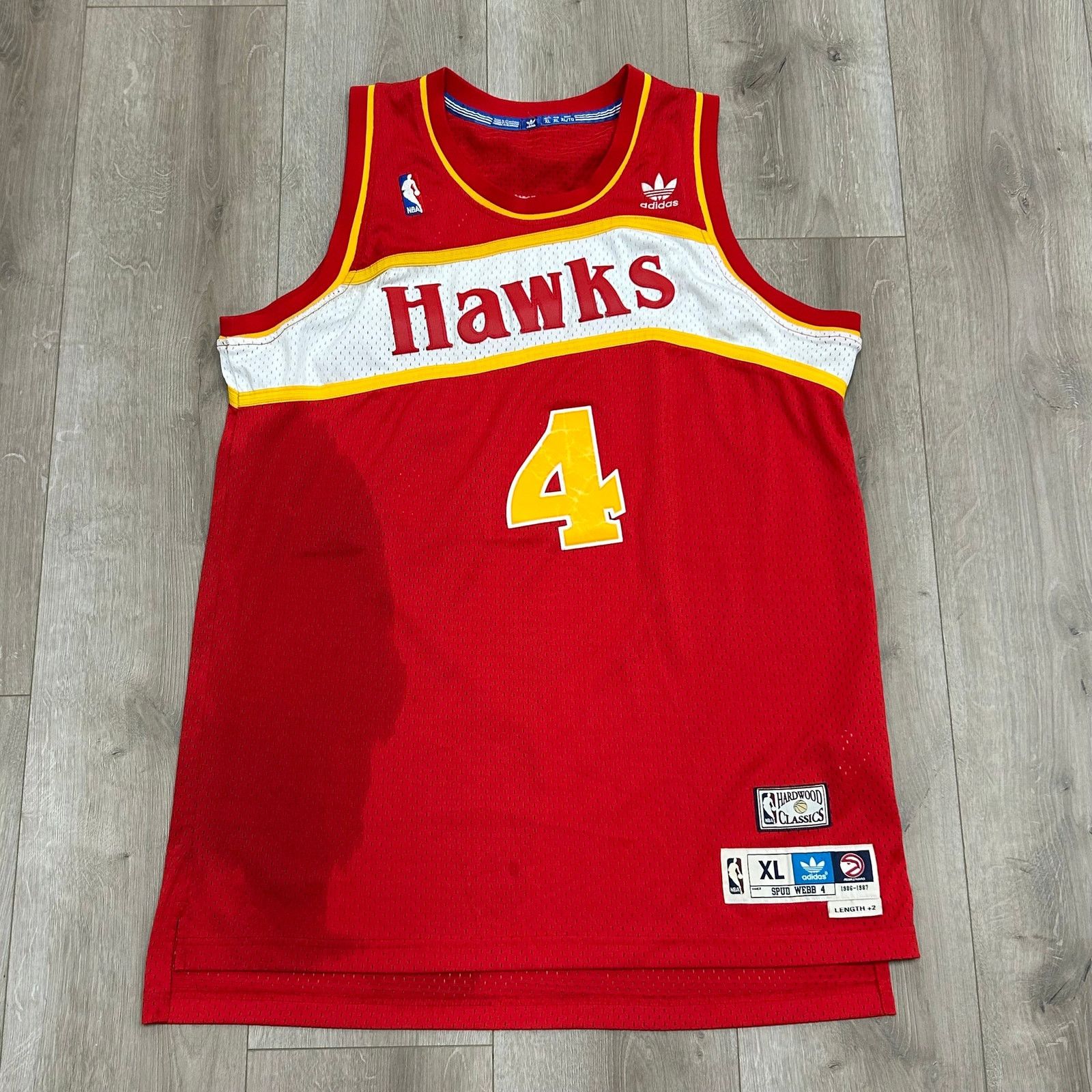 Adidas Atlanta Hawks Spud Webb 1986-87 Red Mitchell Ness Jersey XL Size US XL / EU 56 / 4 - 1 Thumbnail