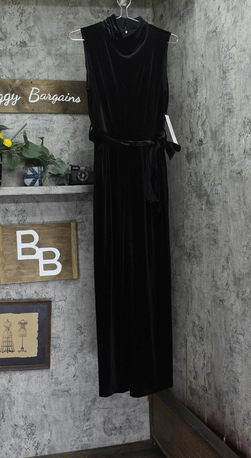 Calvin Klein Nwt Calvin Klein Neck Tie Waist Wide Leg Jumpsuit Black 10 Size 32" / US 10 / IT 46 - 1 Thumbnail