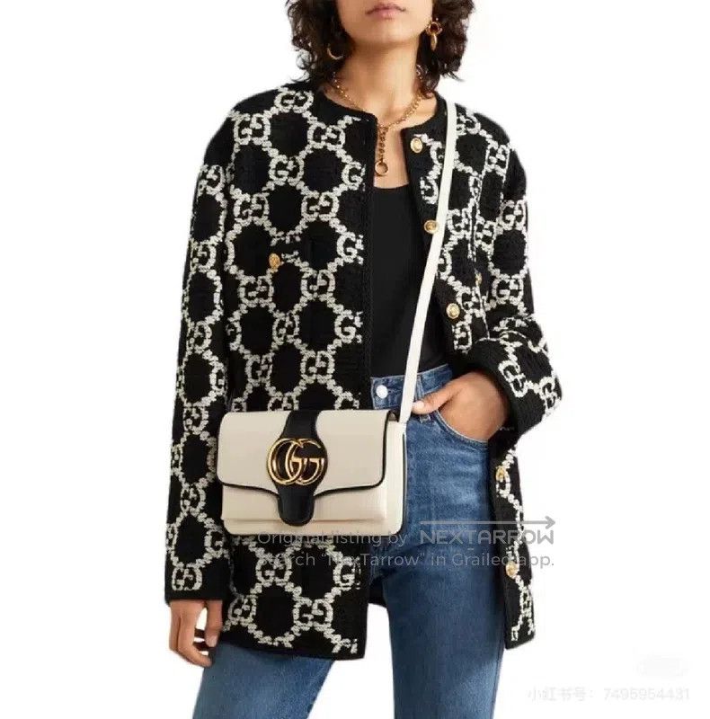 Gucci Gucci Black and white full logo full double G tweed coat Size XS / US 0-2 / IT 36-38 - 9 Thumbnail
