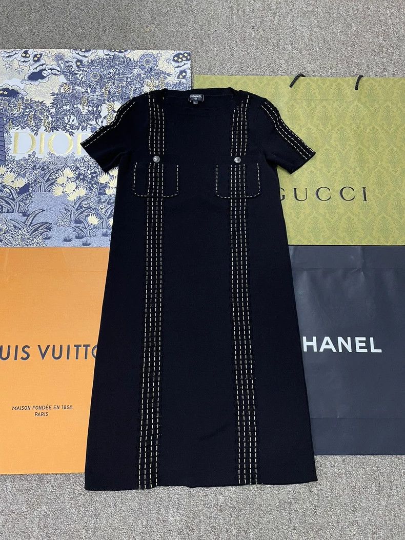 Chanel chanel Black striped dress Size XXS / US 00 / IT 34 - 1 Thumbnail