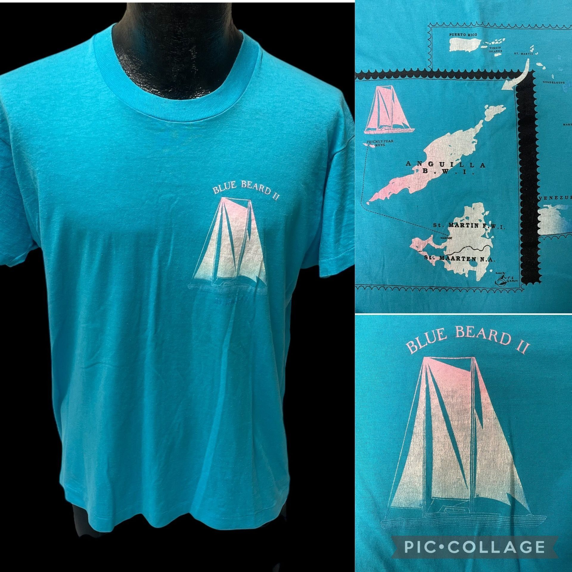 Other Vtg Screen Stars BLUE BEARD II Sailboat Yacht Sailing Shirt Size US XL / EU 56 / 4 - 1 Thumbnail