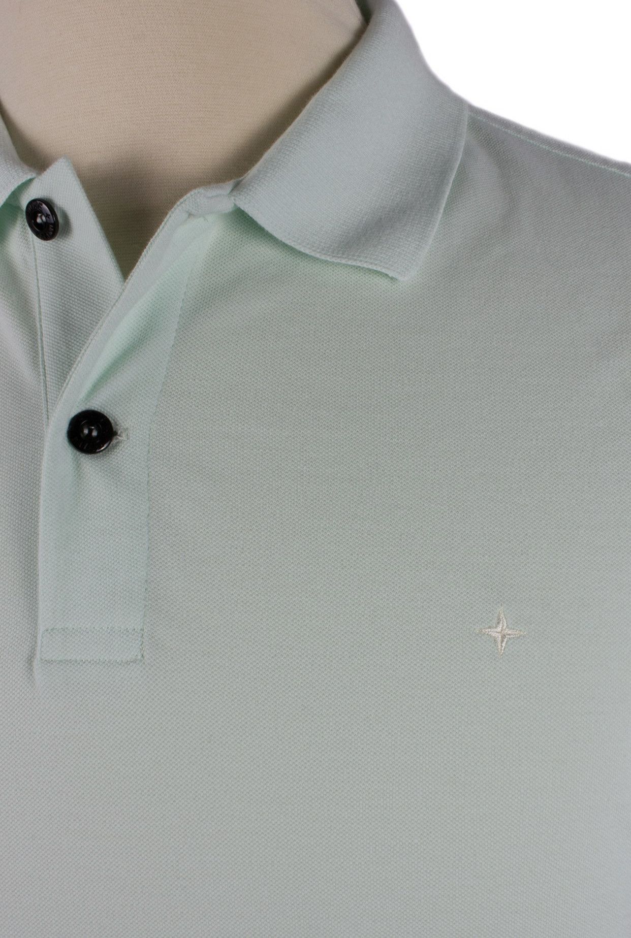 Stone Island STONE ISLAND SAGE BLUE COTTON LOGO EMBROIDERY POLO SHIRT Size US M / EU 48-50 / 2 - 5 Thumbnail