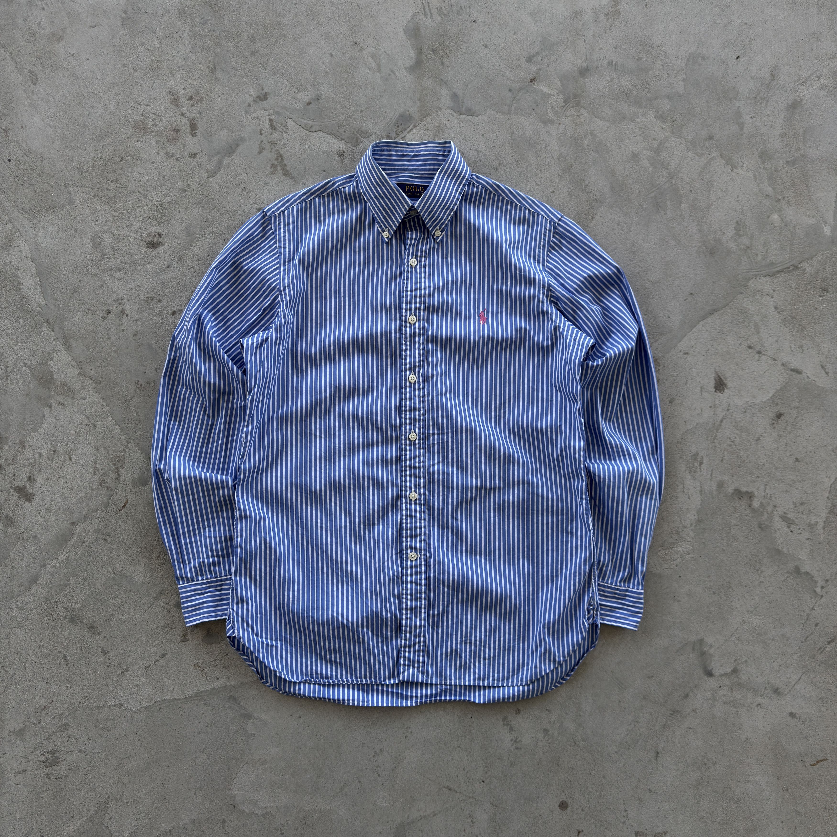Polo Ralph Lauren Striped Blue Shirt Custom Fit 15 38