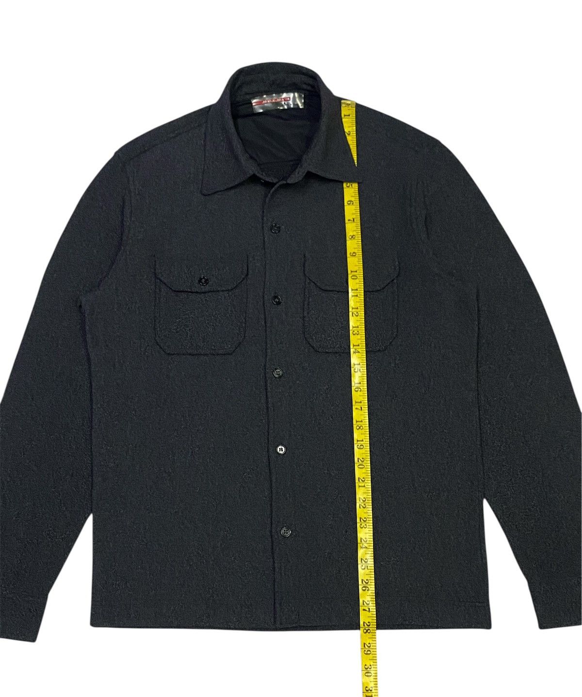 Prada Vintage Prada Fleece Double Pocket Button Ups Shirt Size US L / EU 52-54 / 3 - 17 Thumbnail