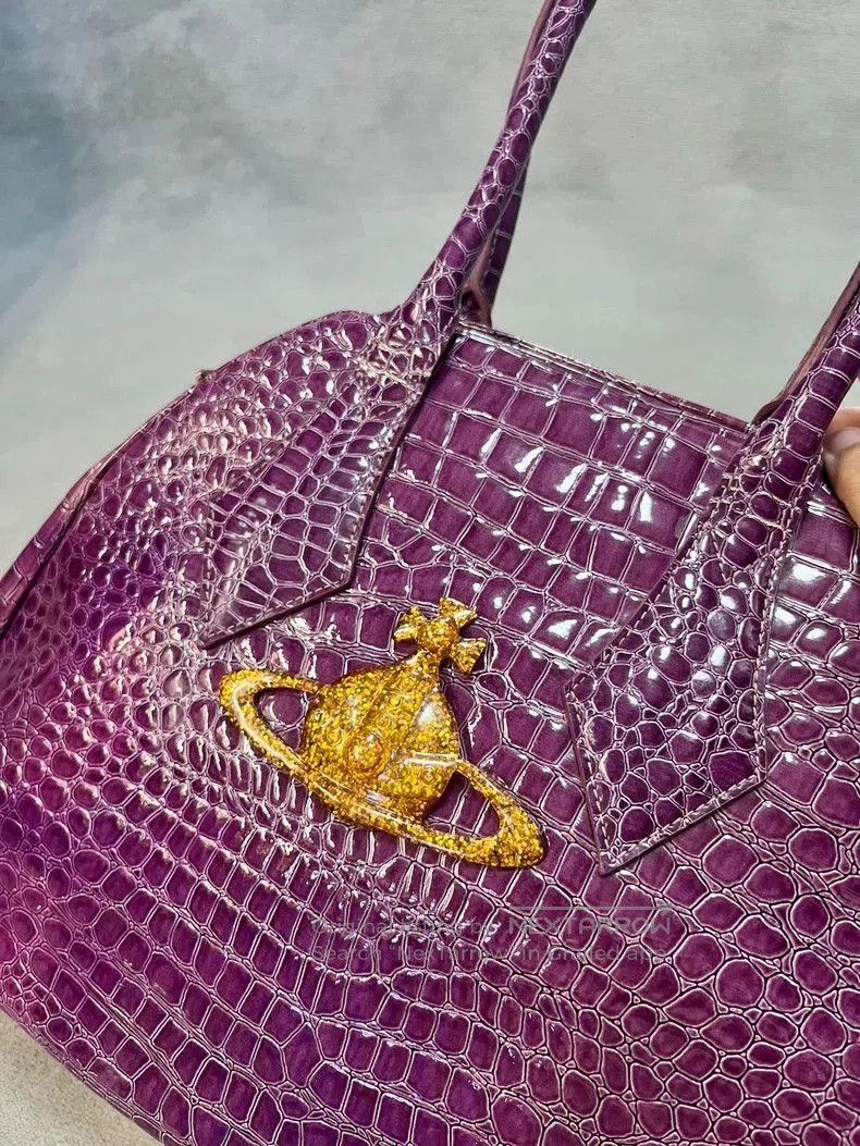 Vivienne Westwood Vivienne Westwood Purple Crocodile Bowling Bag . Size ONE SIZE - 2 Thumbnail
