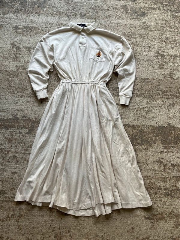 Ralph Lauren Polo Ralph Lauren Crest 90s Dress Sz S White Size S / US 4 / IT 40 - 1 Thumbnail