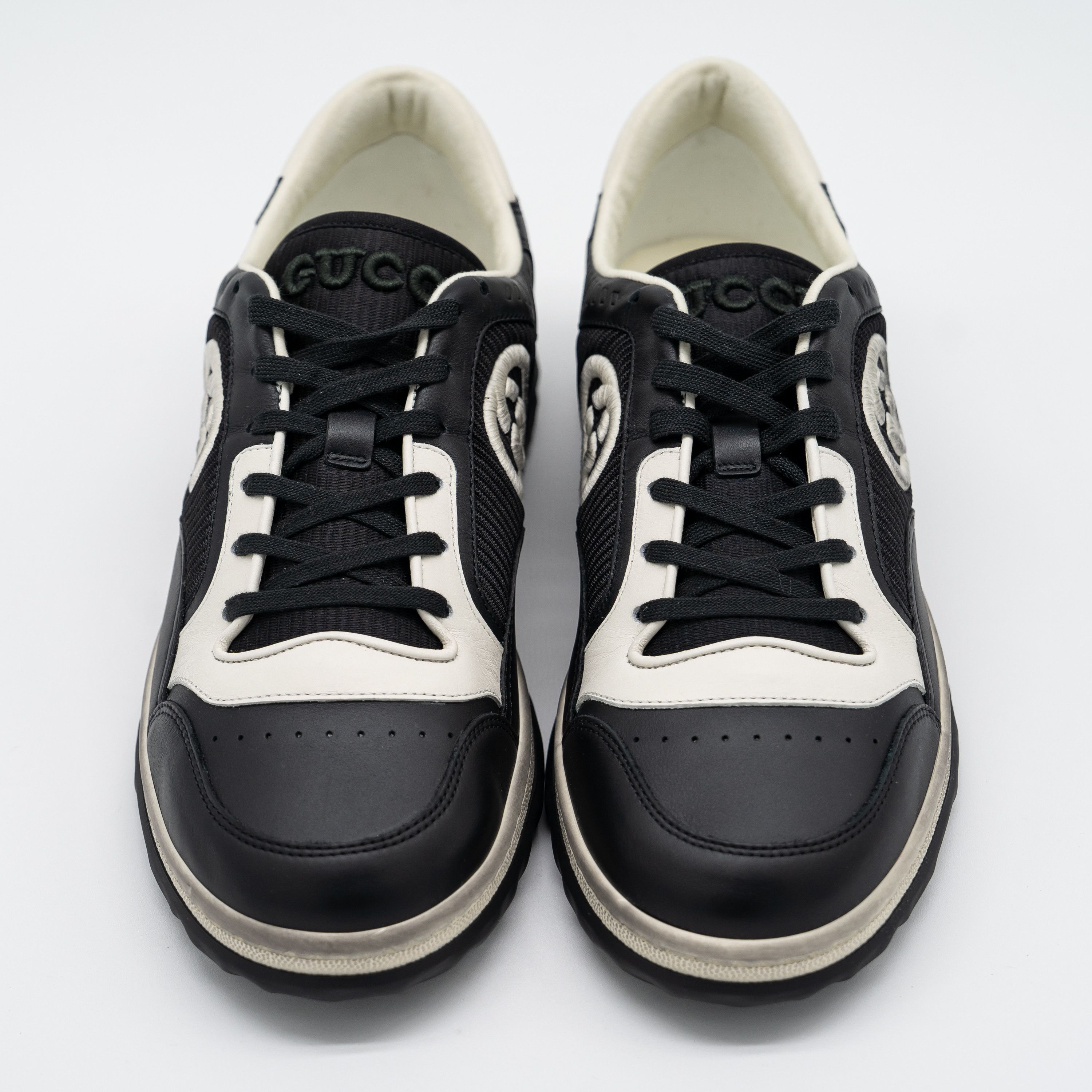Gucci Gucci MAC80 Sneakers Black Off White Leather Size US 10 / EU 43 - 3 Thumbnail