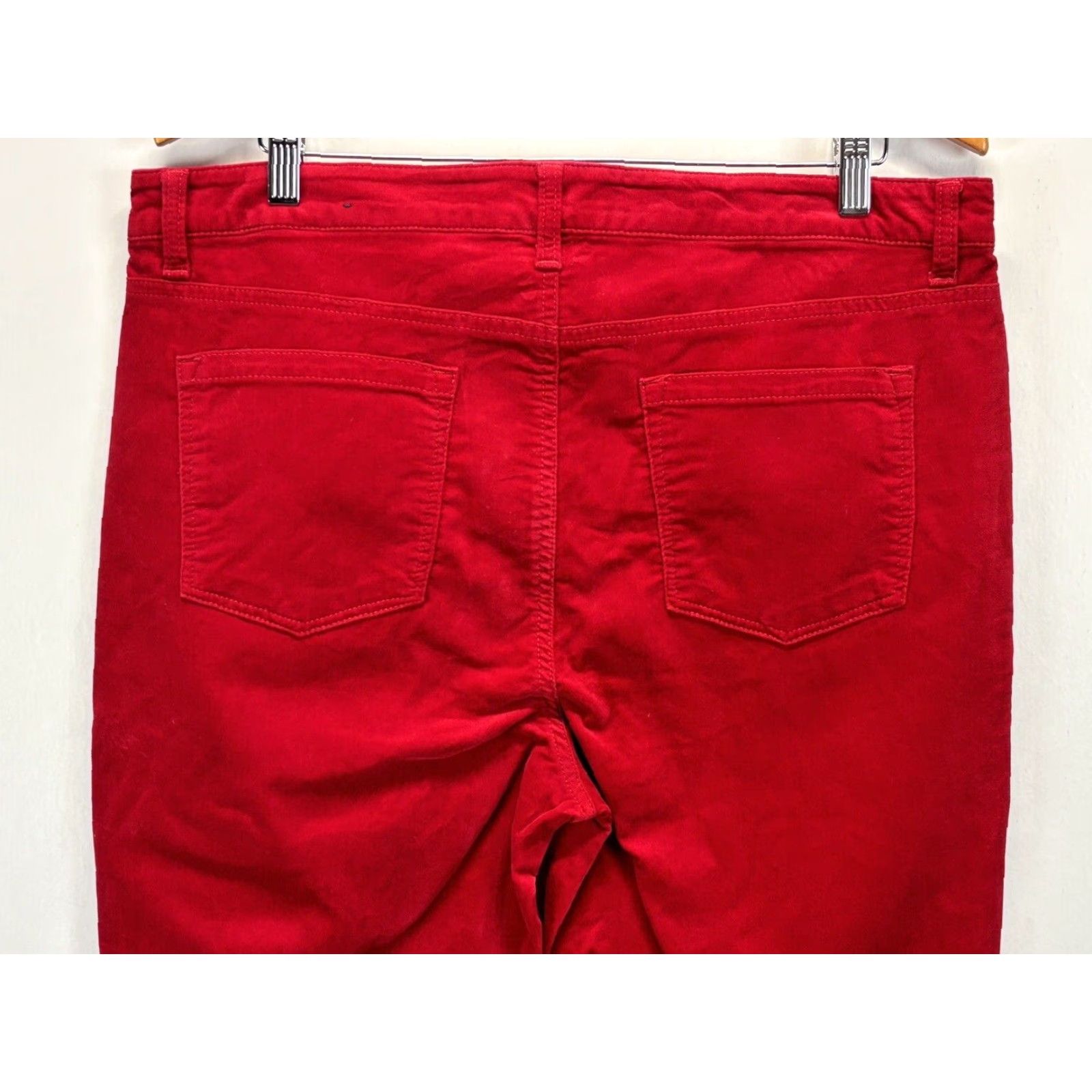 Talbots VINTAGE Talbots Velvet Pants Women’s Petites 16p High Rise Straight Leg Red Cotton Blend Casual Size 38" / US 16 / IT 52 - 4 Thumbnail