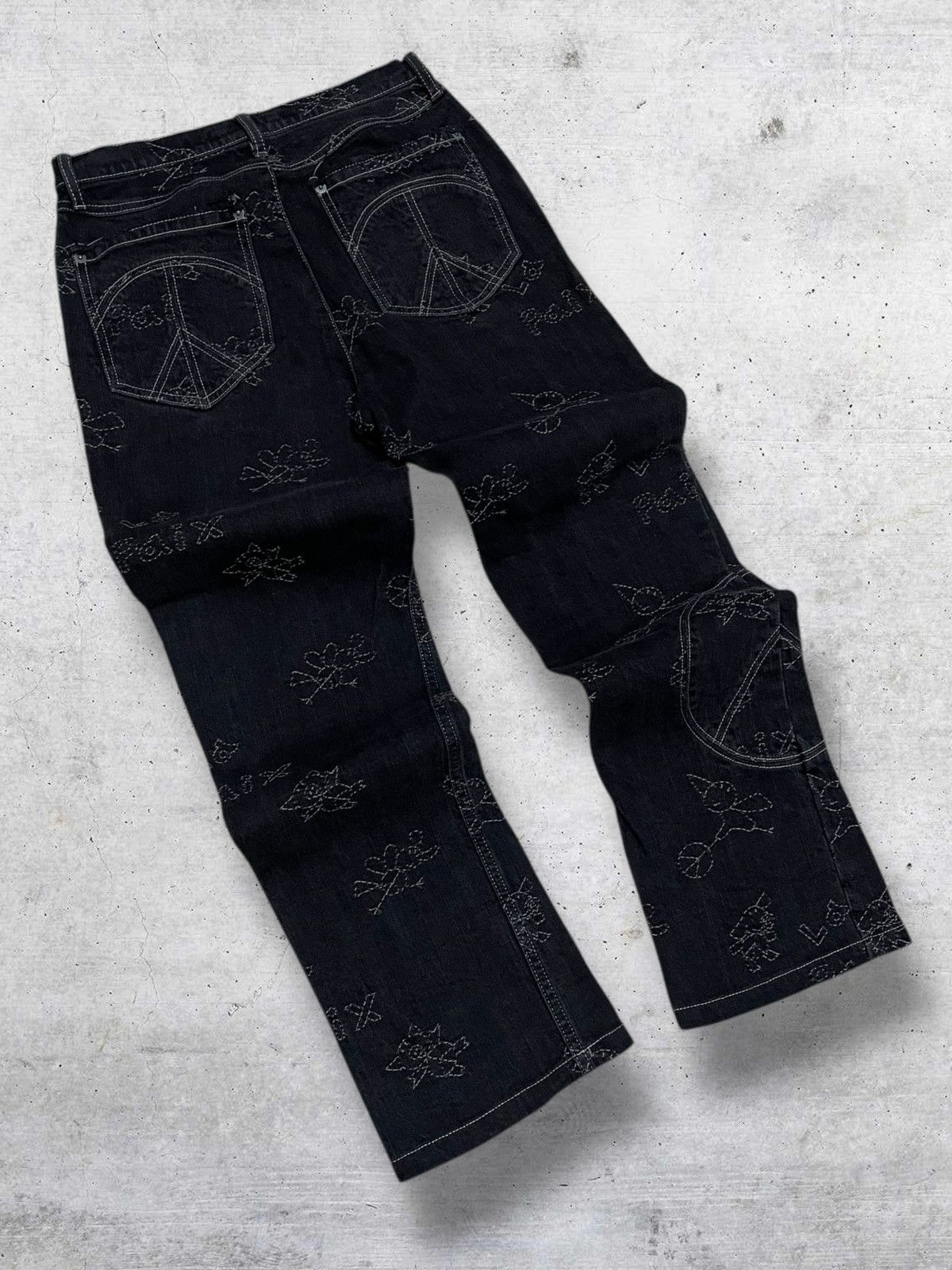 Hysteric Glamour VINTAGE OLLEBOREBLA OG JAPAN DESIGNER STREETWEAR PEACE DENIM Size US 27 - 9 Thumbnail