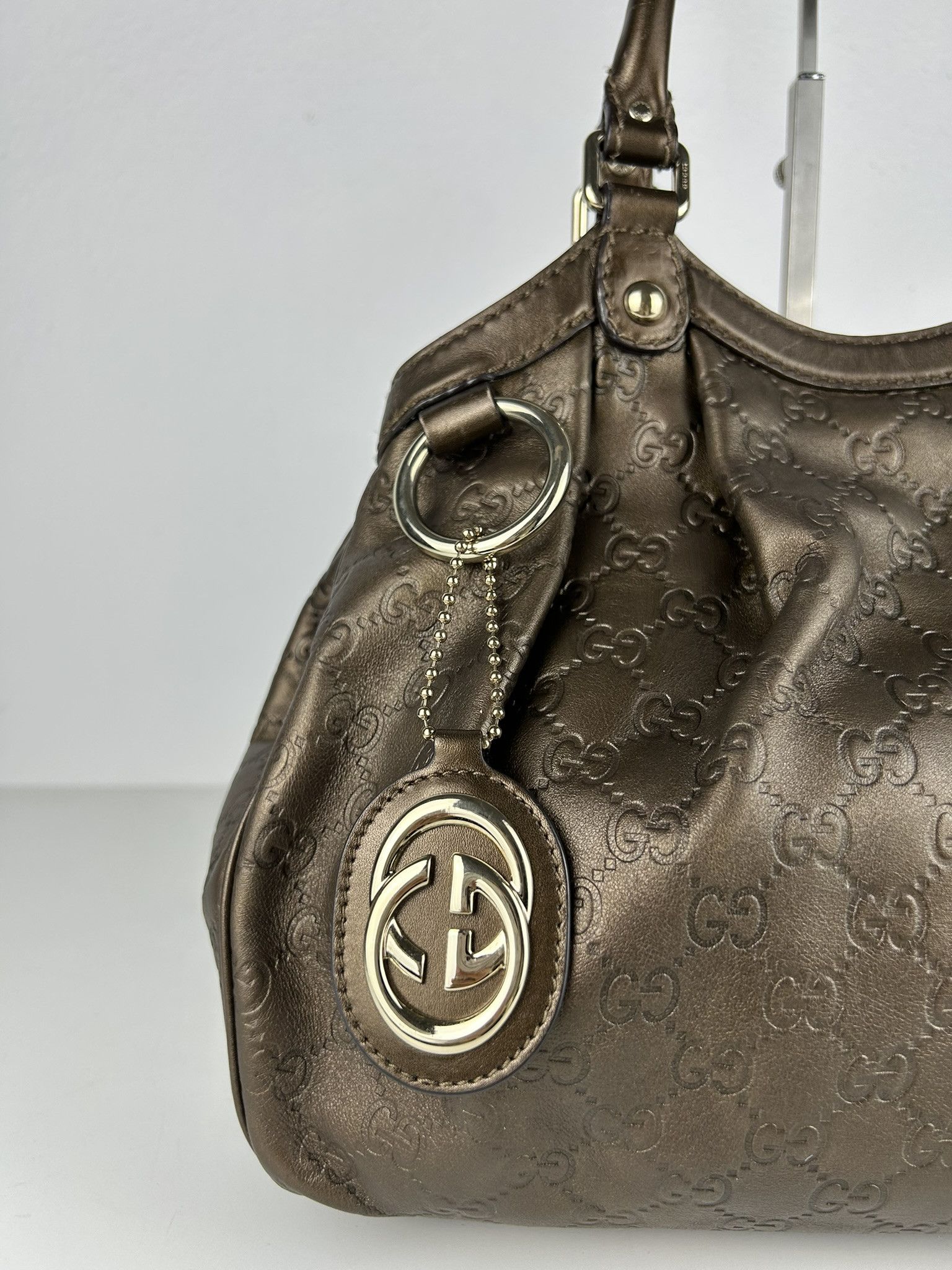 Gucci Gucci guccissima sukey medium size leather handbag Size ONE SIZE - 8 Thumbnail