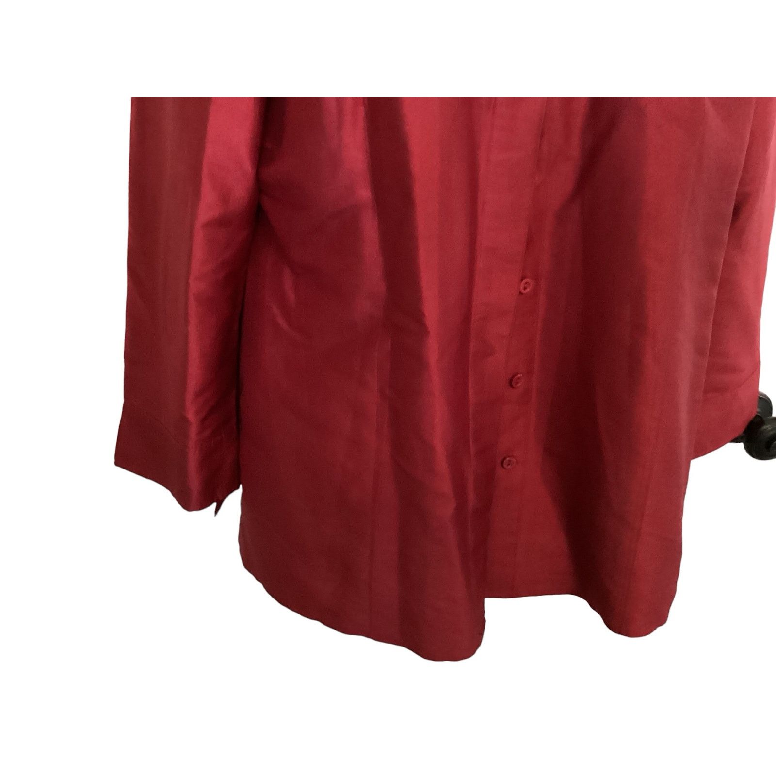 Chicos Chico's Hidden Button Down Red Silk Blouse LS 12-14 (2)L Size XL / US 12-14 / IT 48-50 - 6 Thumbnail