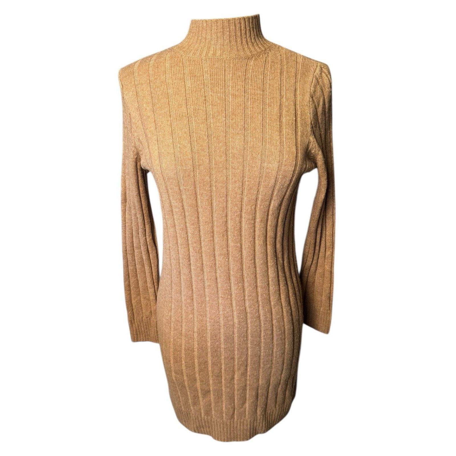 Madewell Madewell NEW Sweater Dress Small Camel Knit Ribbed Mock Neck Size S / US 4 / IT 40 - 1 Thumbnail