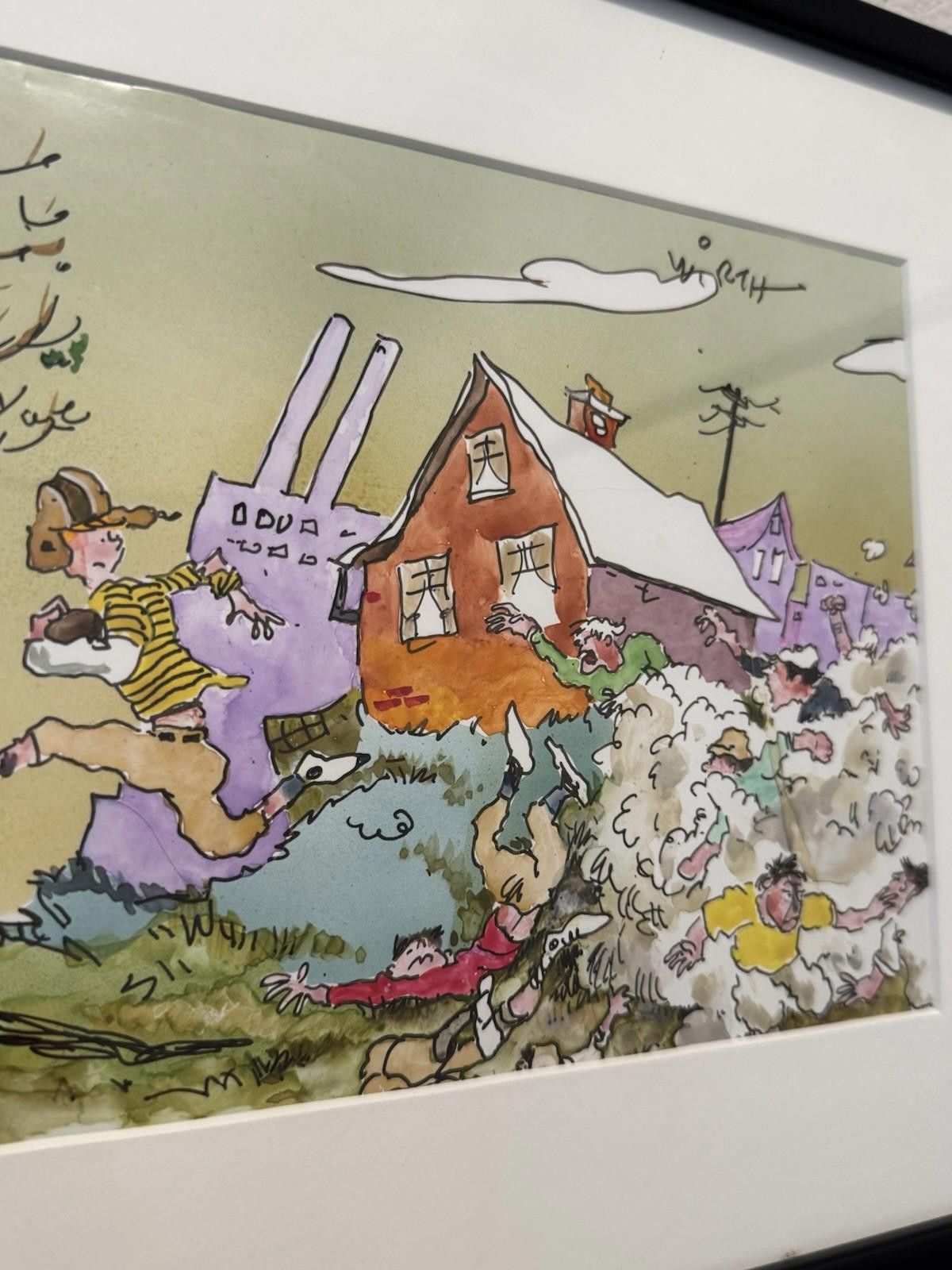 The Unbranded Brand Cliff Wirth Signed Original Cartoon Art Framed One of One Size ONE SIZE - 6 Thumbnail