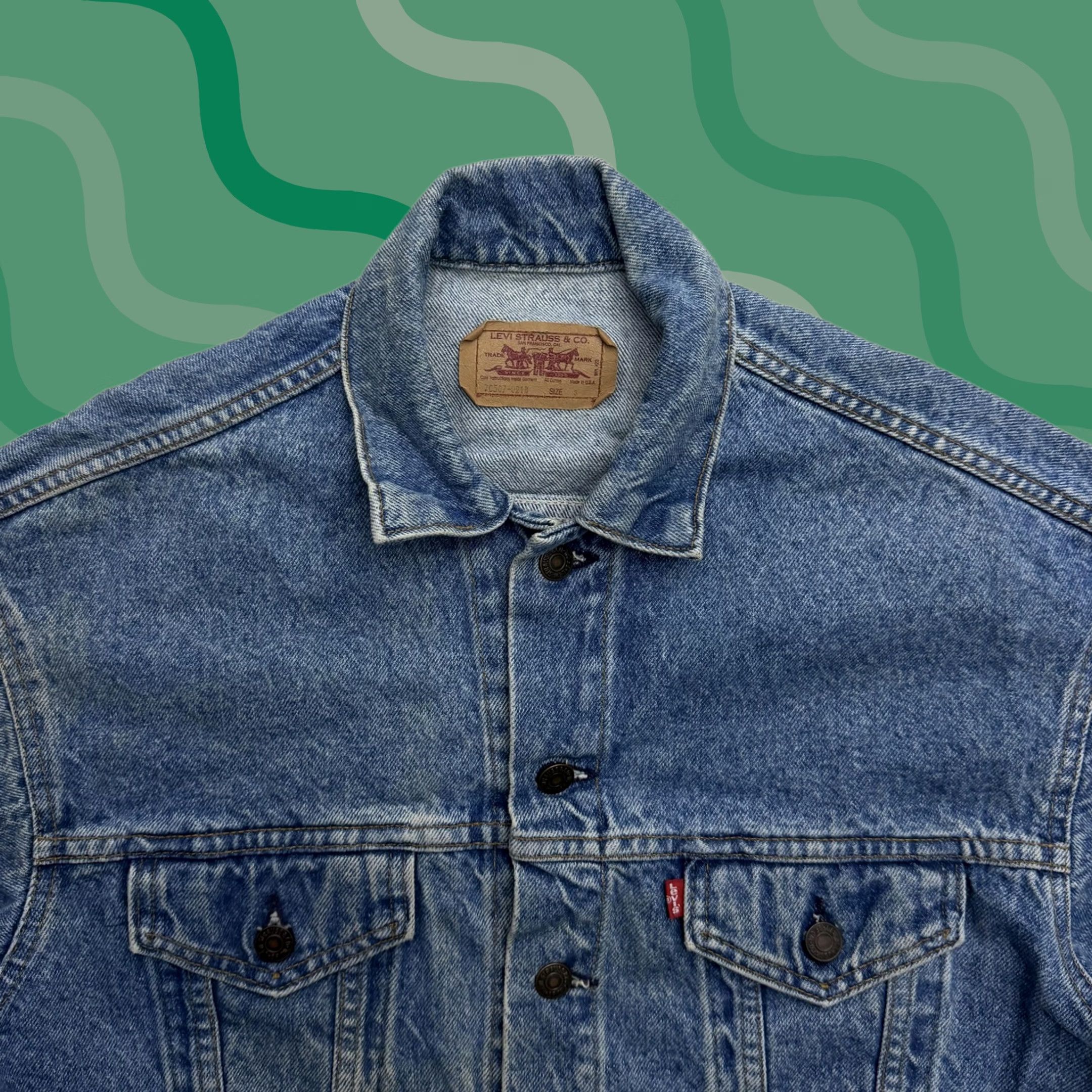 Levi's VINTAGE Levi's Jacket Mens Small Blue Denim Trucker Bomber Made USA 70507-0214 Size US S / EU 44-46 / 1 - 1 Thumbnail