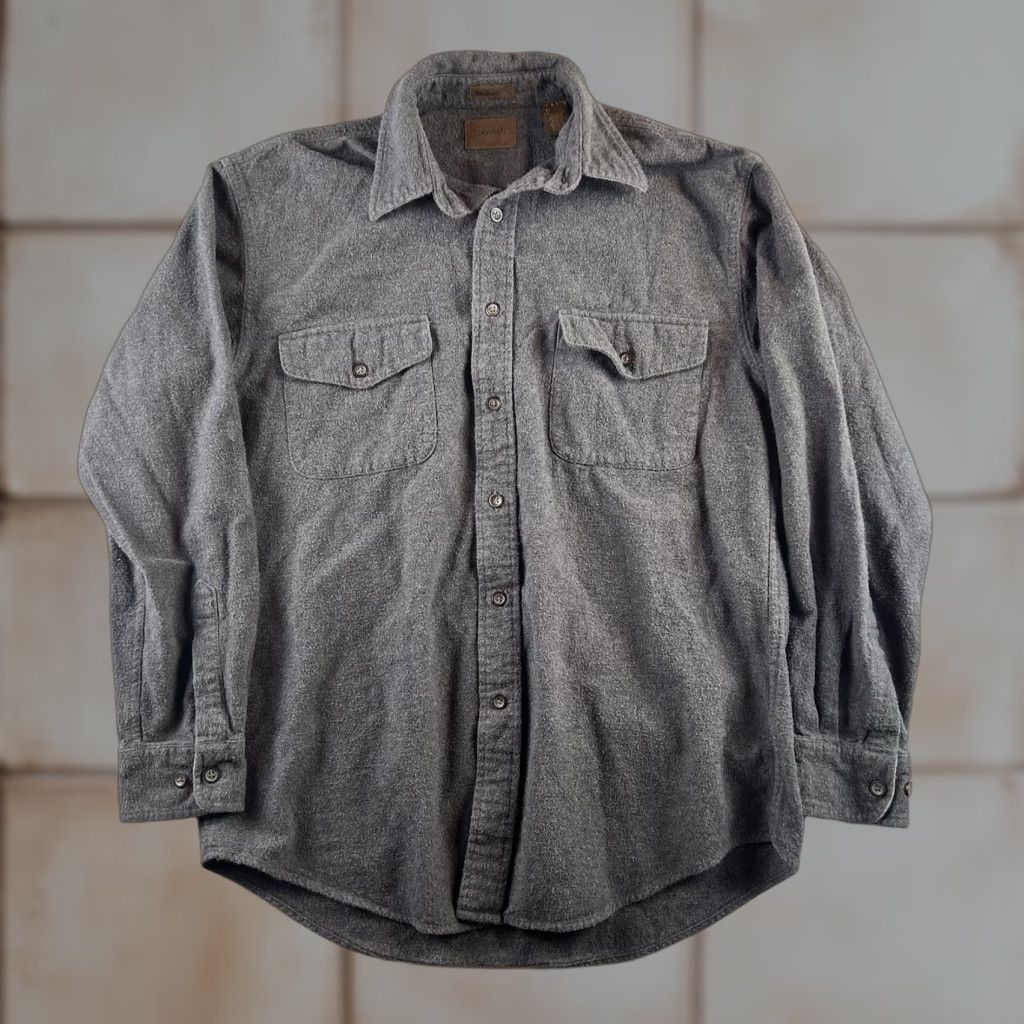 Vintage VINTAGE St Johns Bay Cotton Flannel Shirt Heavyweight Mens M Gray Shirt Size US M / EU 48-50 / 2 - 1 Thumbnail