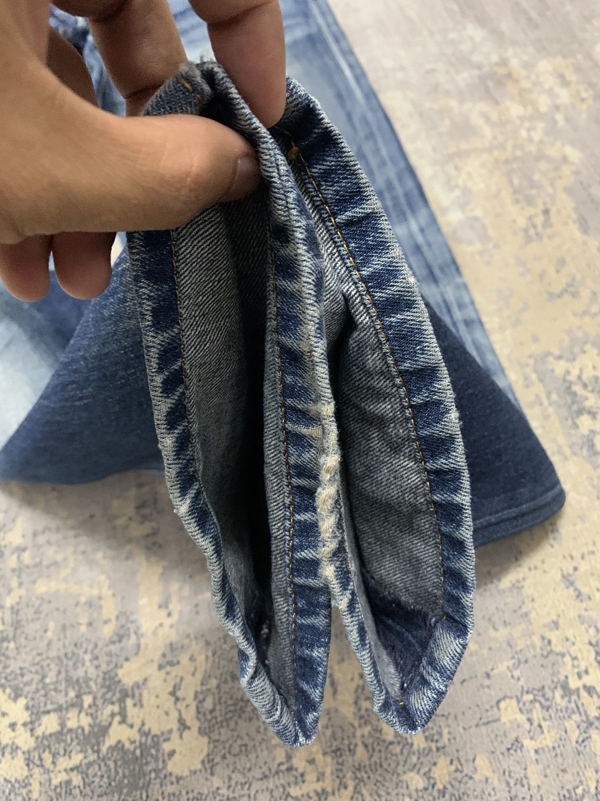 Levi's Vintage Levi's 502 Faded Blue Distressed Jeans 33x28.5 Size US 33 - 8 Thumbnail