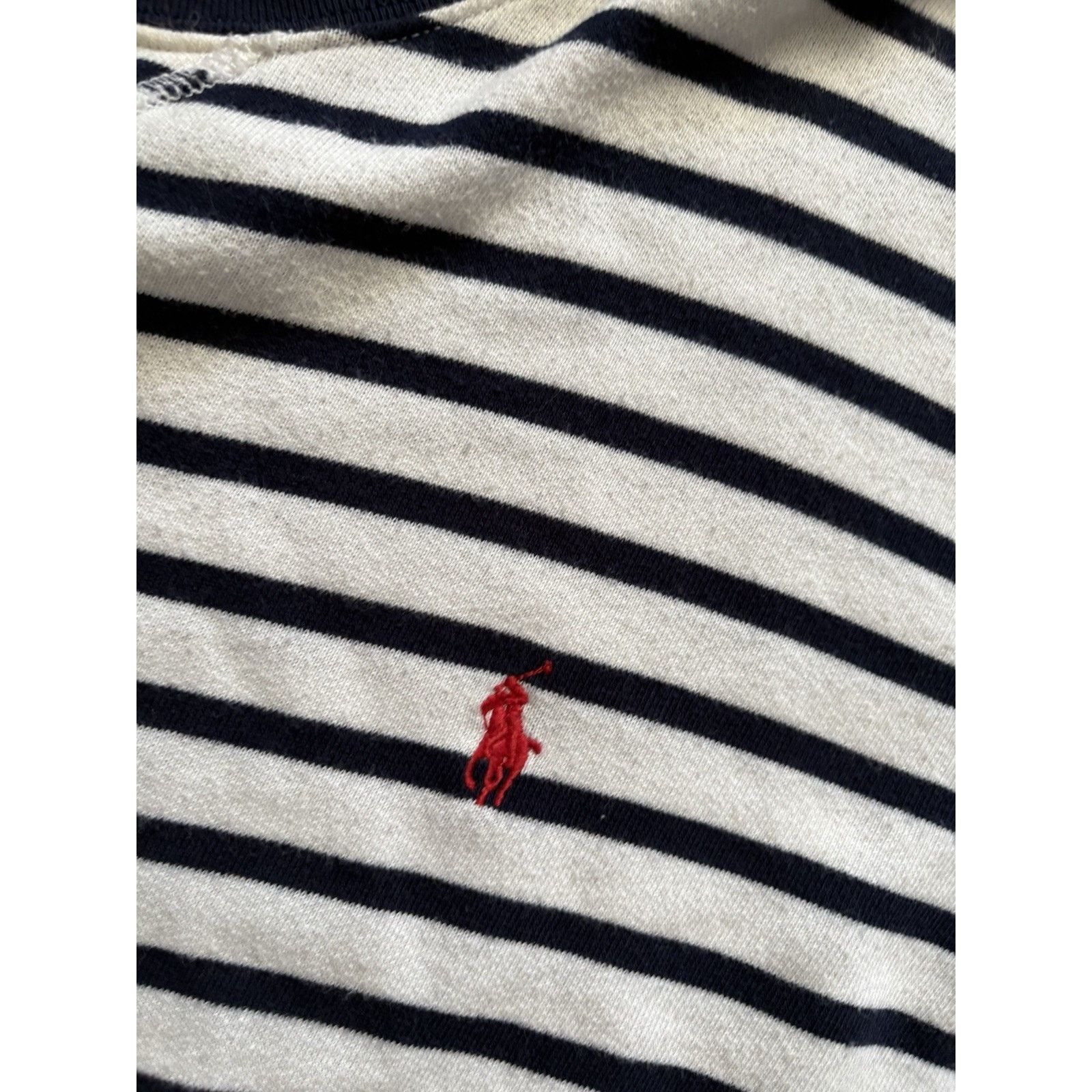 Polo Ralph Lauren Vintage RPL Wte Navy Stripe Cotton Crew Neck Pullover SZ XL Size US XL / EU 56 / 4 - 4 Thumbnail