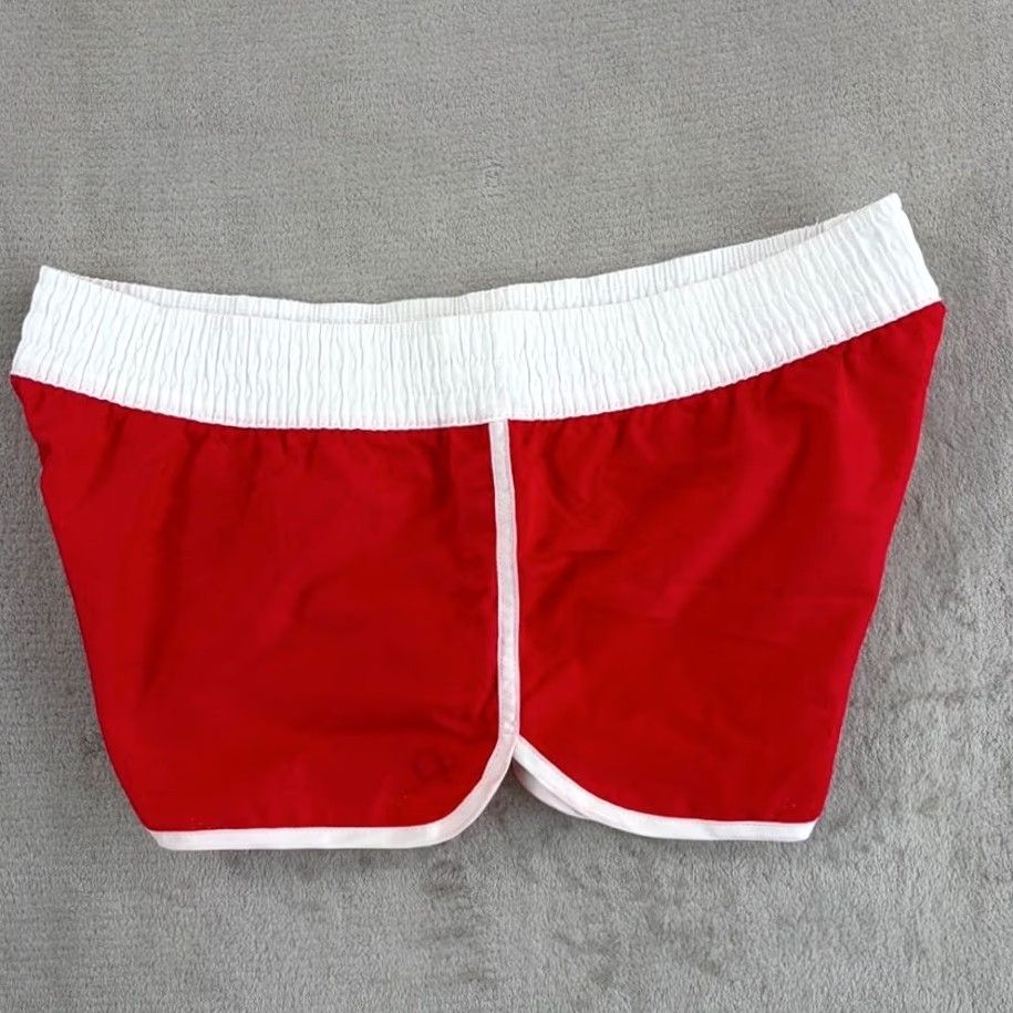 Ocean Pacific VINTAGE OP Ocean Pacific Booty Board Shorts Women M Red 2.0in Inseam Quick Dry Logo Beach 80s 90s Retro Ocean Pacific Womens Shorts Regular Happy Size 32" / US 10 / IT 46 - 4 Thumbnail