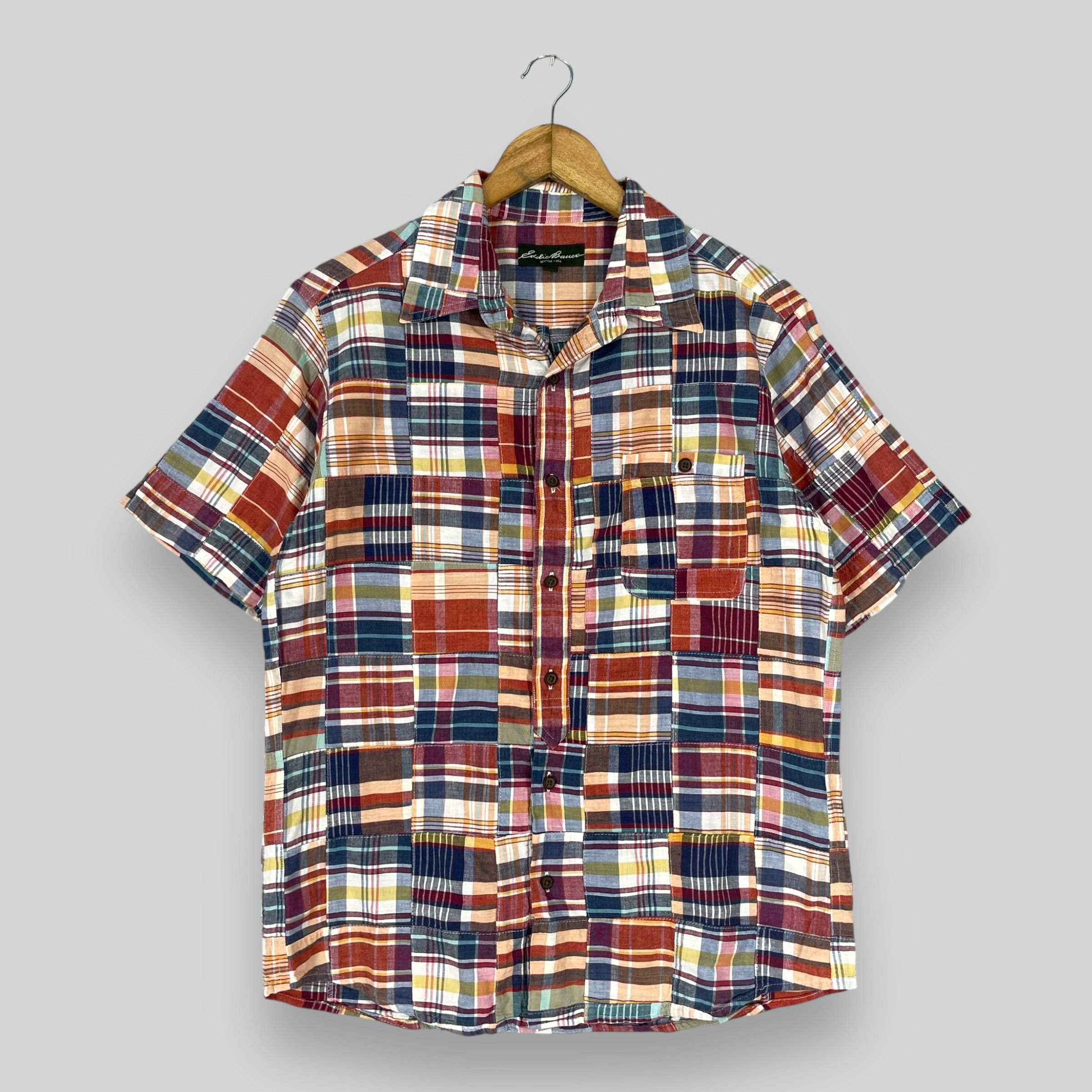 Eddie Bauer EDDIE BAUER Checkered Tartan Multicolor Patchwork Shirt Size US S / EU 44-46 / 1 - 1 Thumbnail