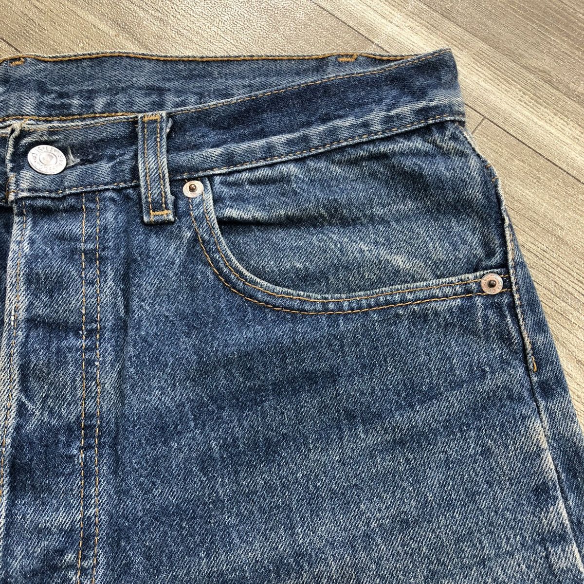 Levi's × Levi's Vintage Clothing 🇺🇸90’s Vintage Levis 501 #520 29x32 Straight Leg Faded Jeans Size US 33 - 8 Thumbnail