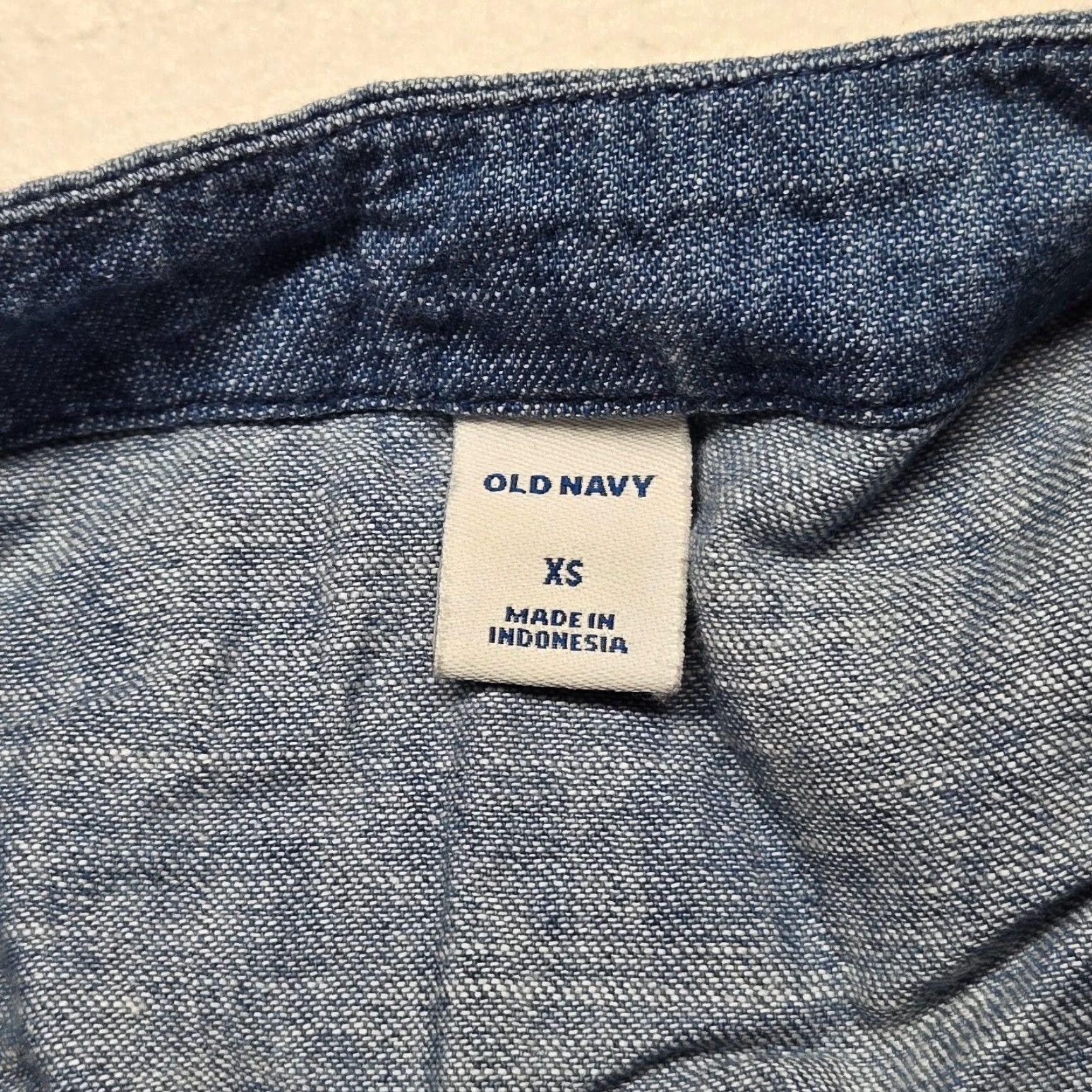 Old Navy VINTAGE Old Navy Denim Shirt Dress Solid Blue Sleeveless Knee Length Adult Women XS Size XS / US 0-2 / IT 36-38 - 3 Thumbnail