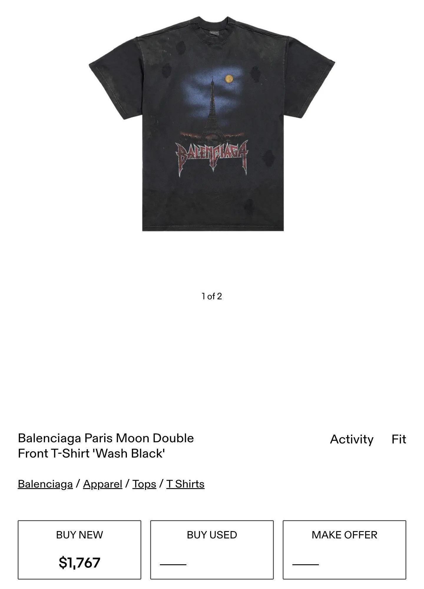 Balenciaga Balenciaga T-shirt Paris Moon | Grailed