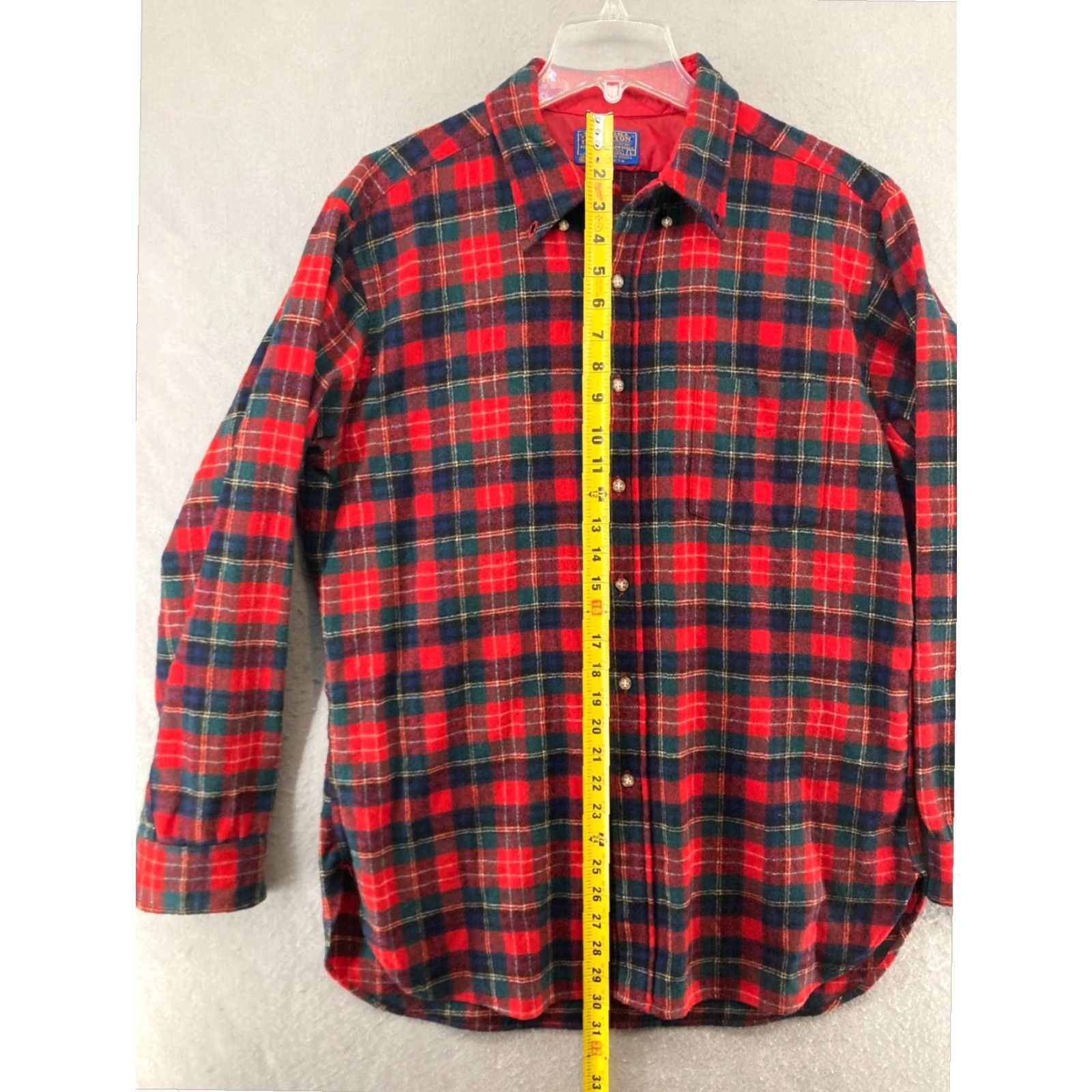 Pendleton Mens Pendleton Wool Shirt Large Red Plaid USA MADE Button Up Outdoor 70s Size US L / EU 52-54 / 3 - 3 Thumbnail