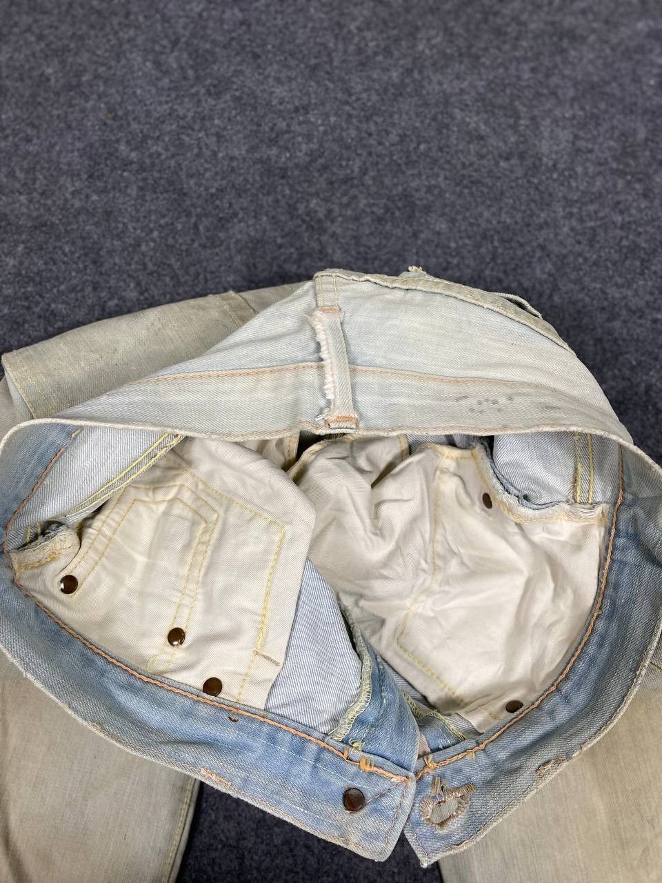 Vintage vintage japan bootcut flare stained distressed denim Size US 33 - 13 Thumbnail