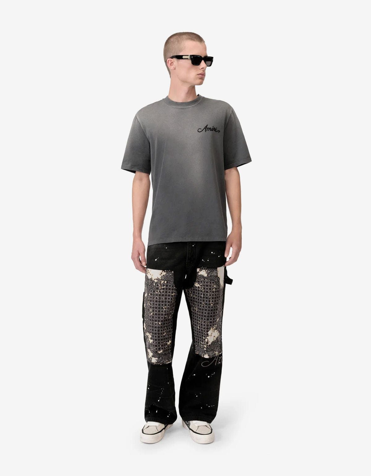 Amiri Amiri Black Bleach Bandana Carpenter Jeans Size US 32 / EU 48 - 5 Thumbnail