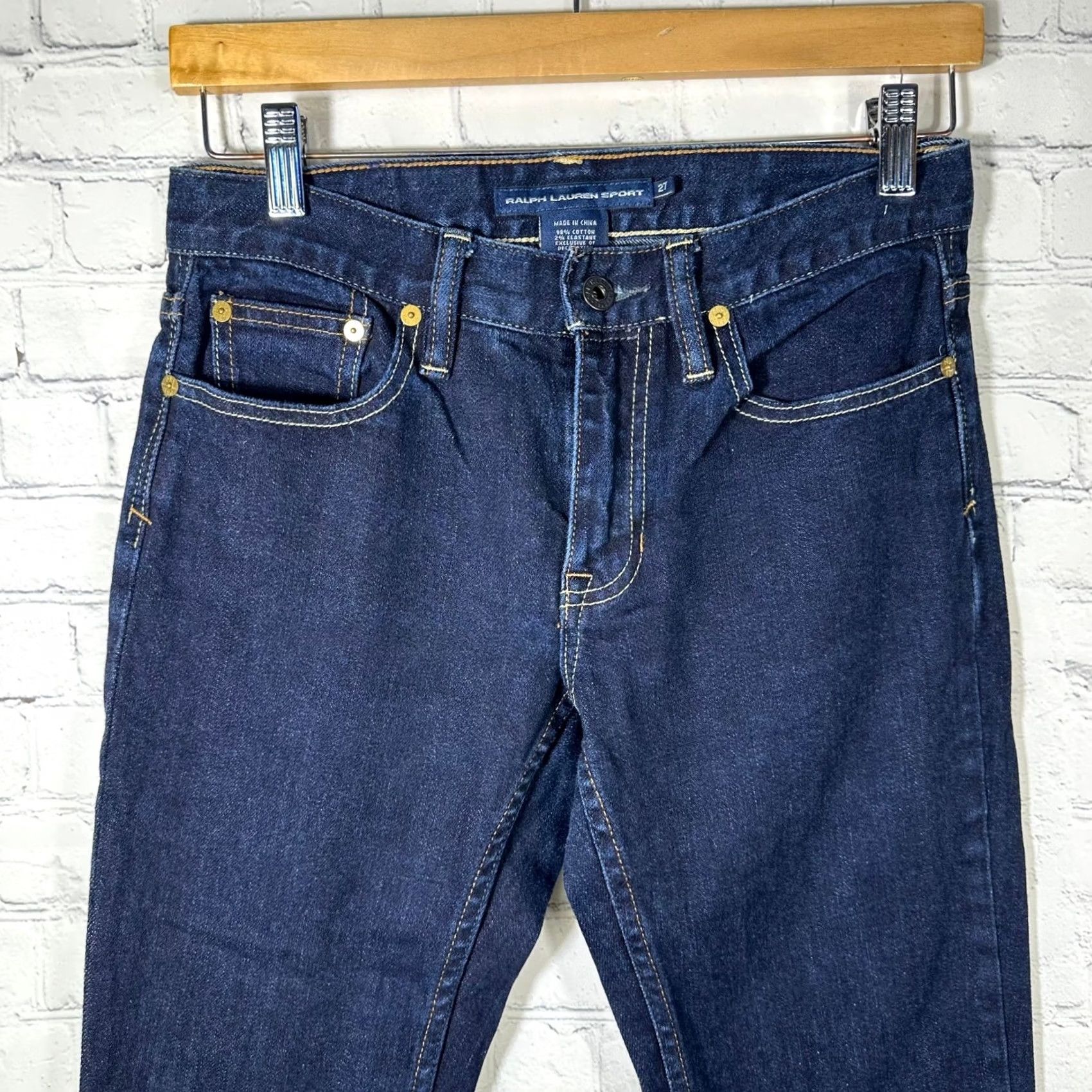 Polo Ralph Lauren Ralph Lauren Sport Blue Label Jeans Womens 27 Slim Indigo 5-Pocket Embroidered Crest Stretch Cotton Blend Denim 32Inseam Womens Size 27" / US 4 / IT 40 - 5 Thumbnail
