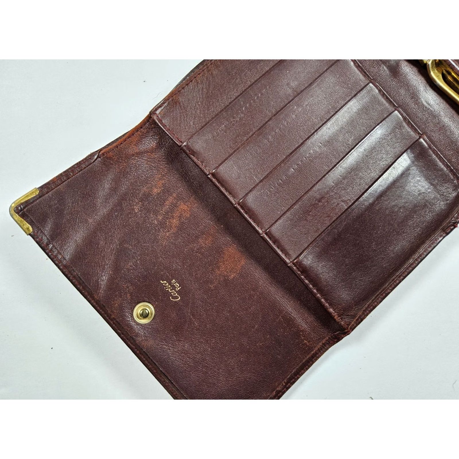 Cartier Cartier Leather Trifold Wallet Bordeaux Must de Line Men Wallet Bifold 90s Credit Card Size ONE SIZE - 6 Thumbnail