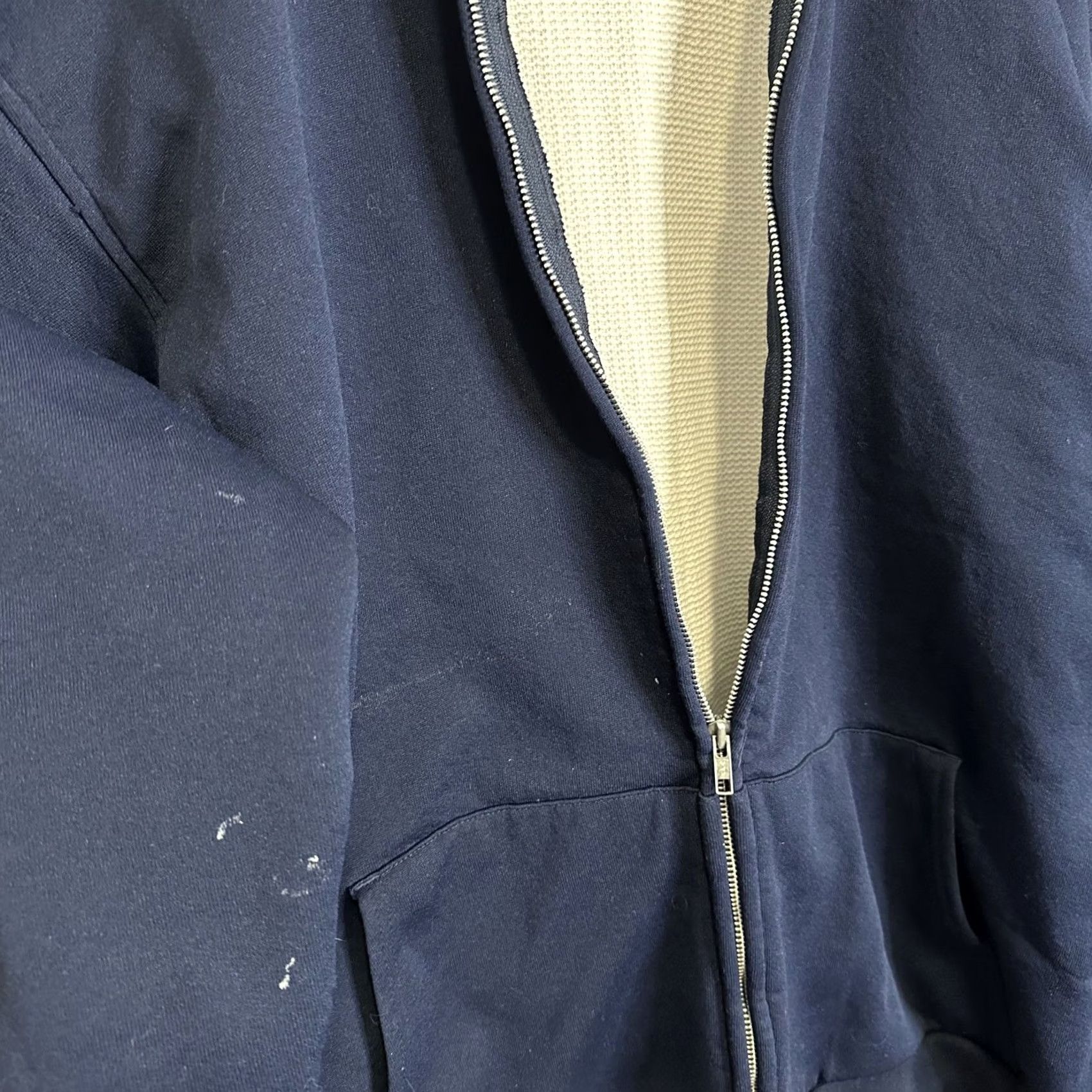 Vintage VINTAGE Pluma Hoodie Knit Zip-Up Navy Blue White XL 90s Thermal Hooded Men’s Jacket Size US XL / EU 56 / 4 - 8 Thumbnail