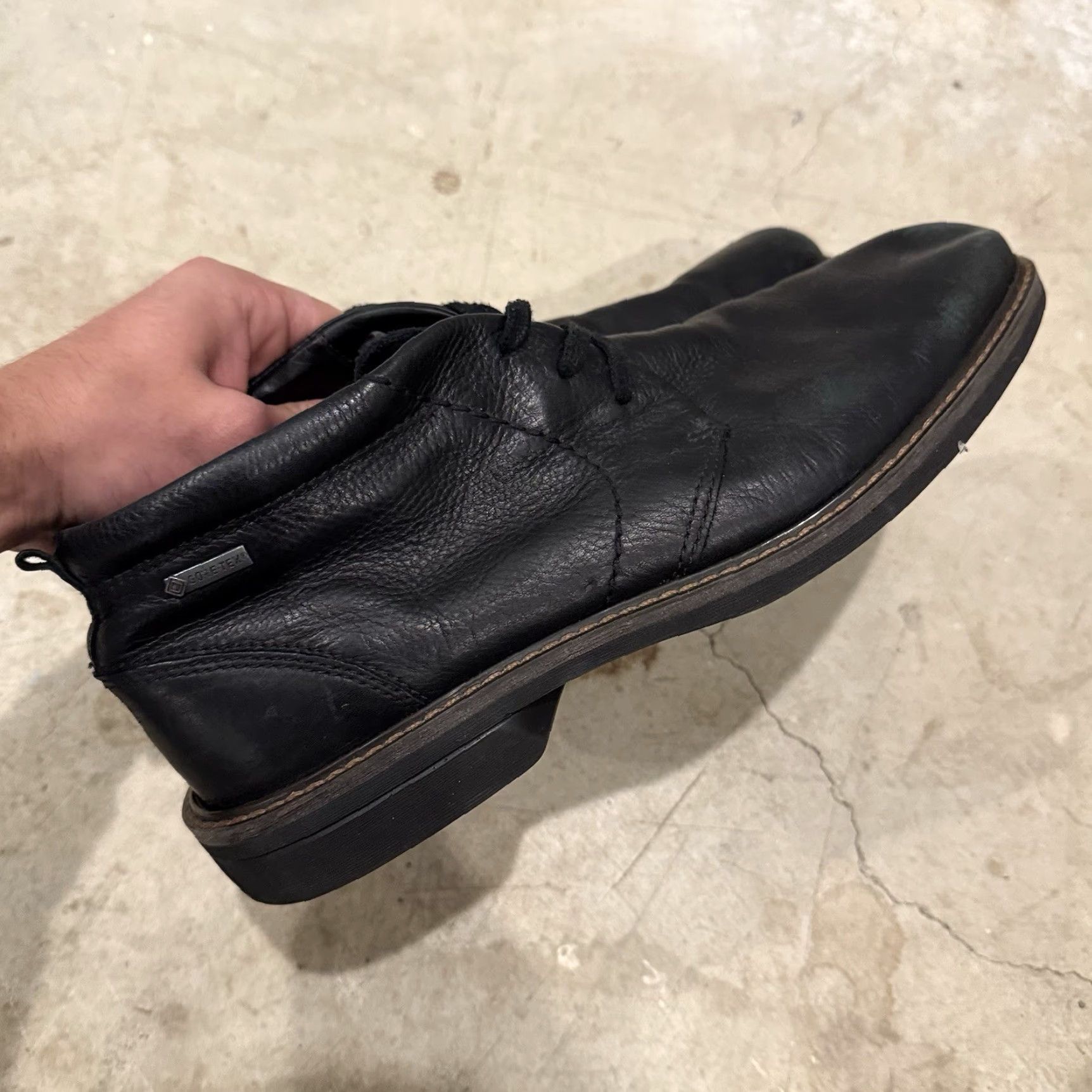 Ecco VINTAGE ECCO Turn GTX Mens Chukka Ankle Boots 13-13.5 Black GORE-TEX Leather (Pre-owned) Size US 13 / EU 46 - 3 Thumbnail