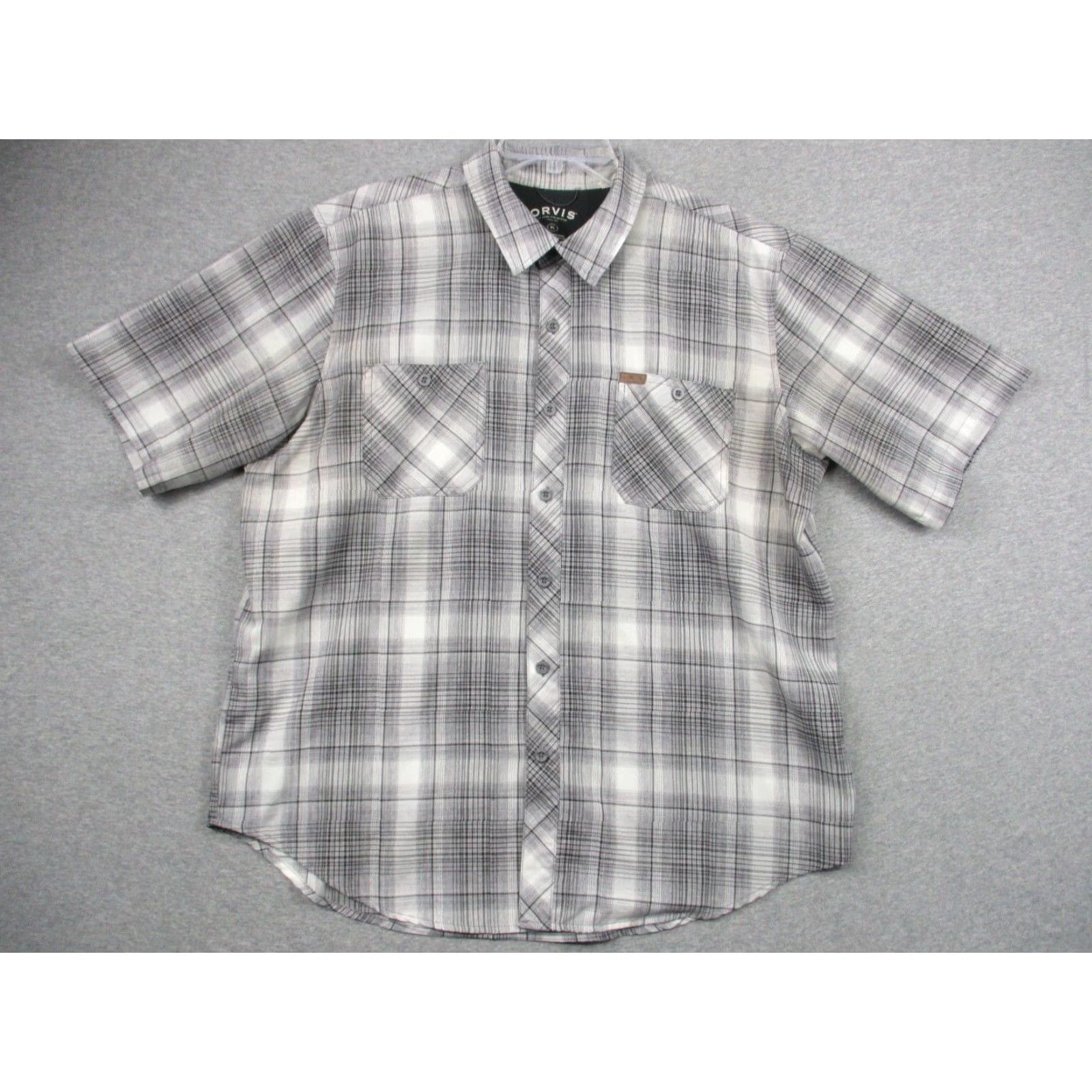 Orvis Orvis Shirt XL Gray Plaid Pockets Polyester Fishing Stretch Shirt (Men) Size US XL / EU 56 / 4 - 2 Thumbnail