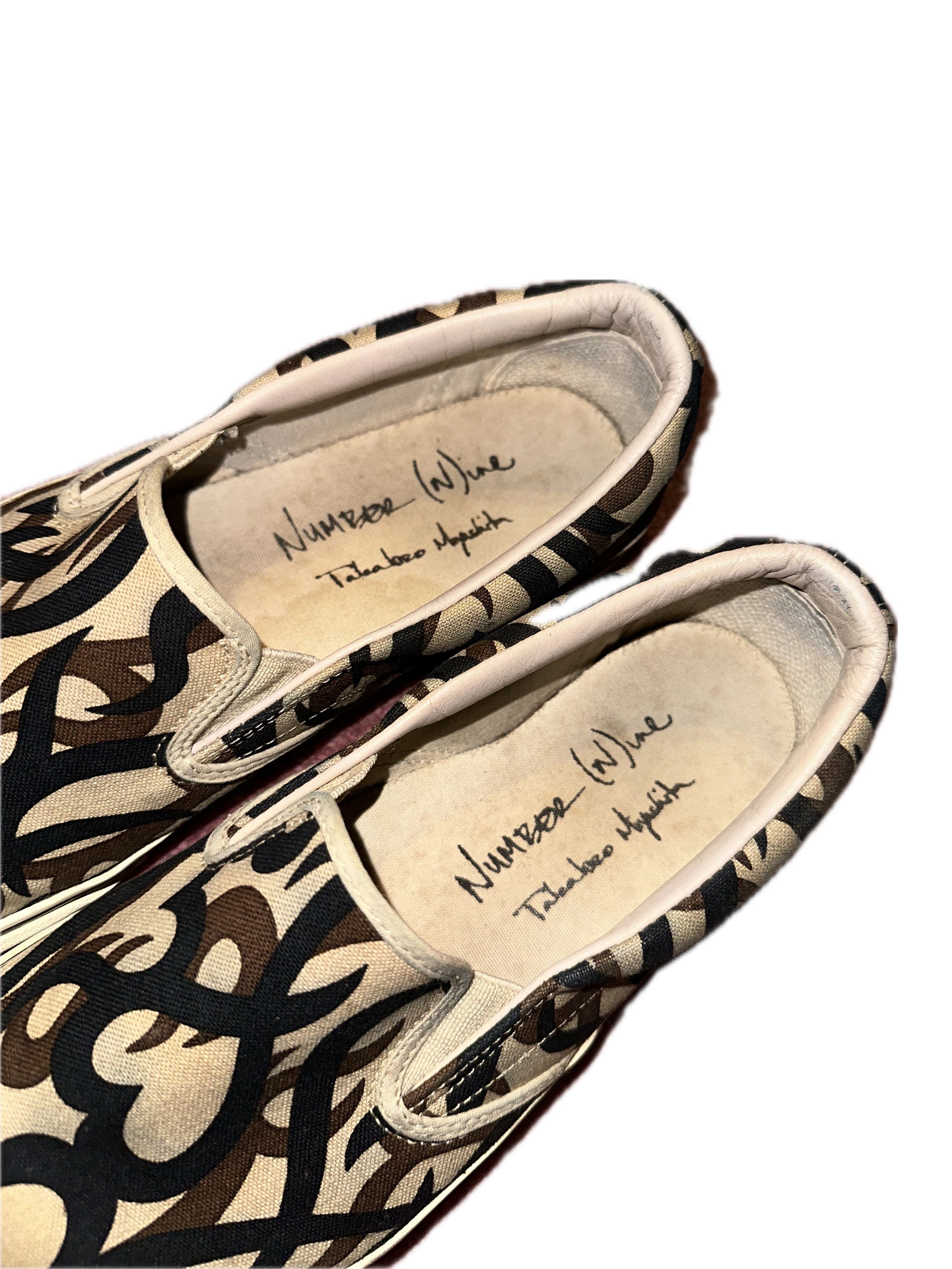 image of Number N Ine x Takahiromiyashita The Soloist Number (N)Ine 2004Aw Tribal Heart Beige Camo Slip On S