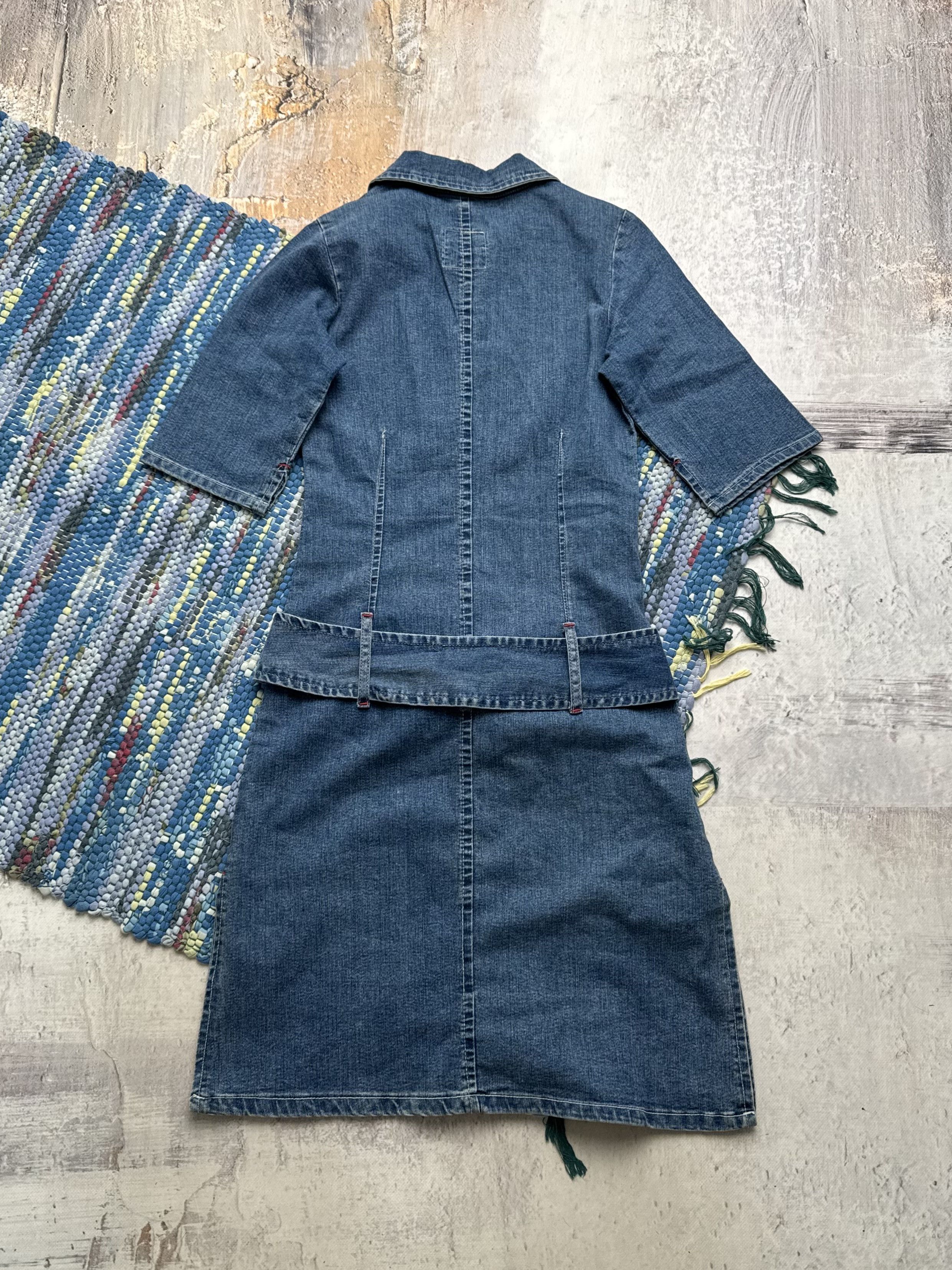 Vintage Vintage Denim Dress With Belt A8(V1)D15 Size XS / US 0-2 / IT 36-38 - 8 Thumbnail