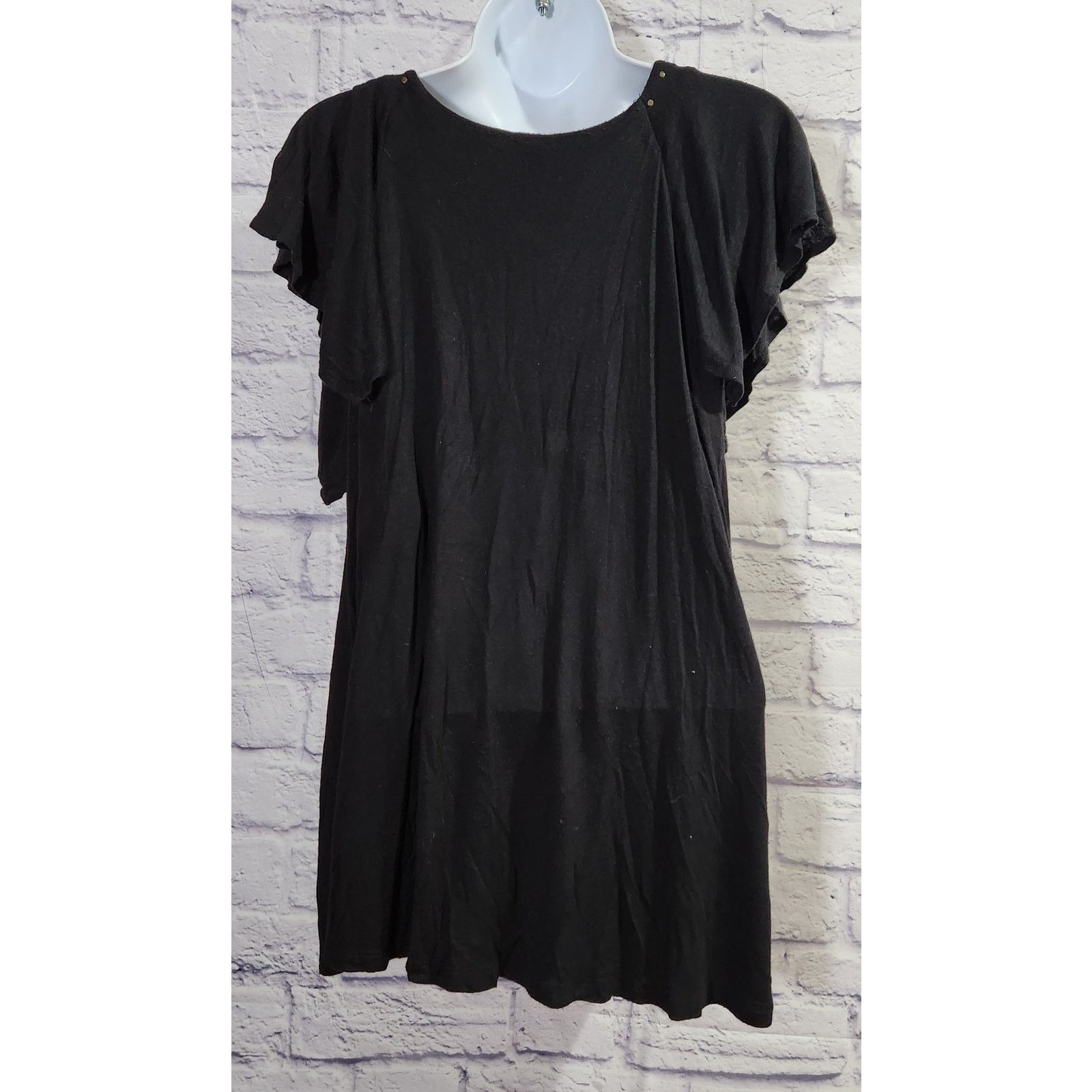 Other Uniform JPR Black Pleated Stud Bodice Cap Flutter Sleeves M Size M / US 6-8 / IT 42-44 - 4 Thumbnail