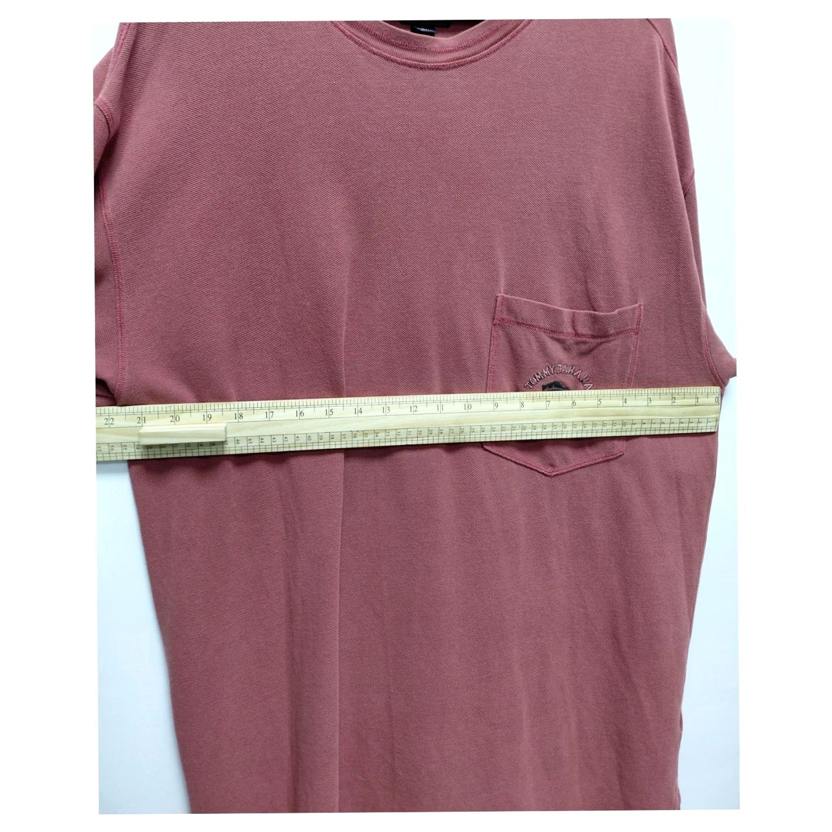 Tommy Bahama Tommy Bahama T-Shirt Pink Solid Knit Short Sleeve Men L 100% Cotton Crew Neck Regular Size US L / EU 52-54 / 3 - 5 Thumbnail