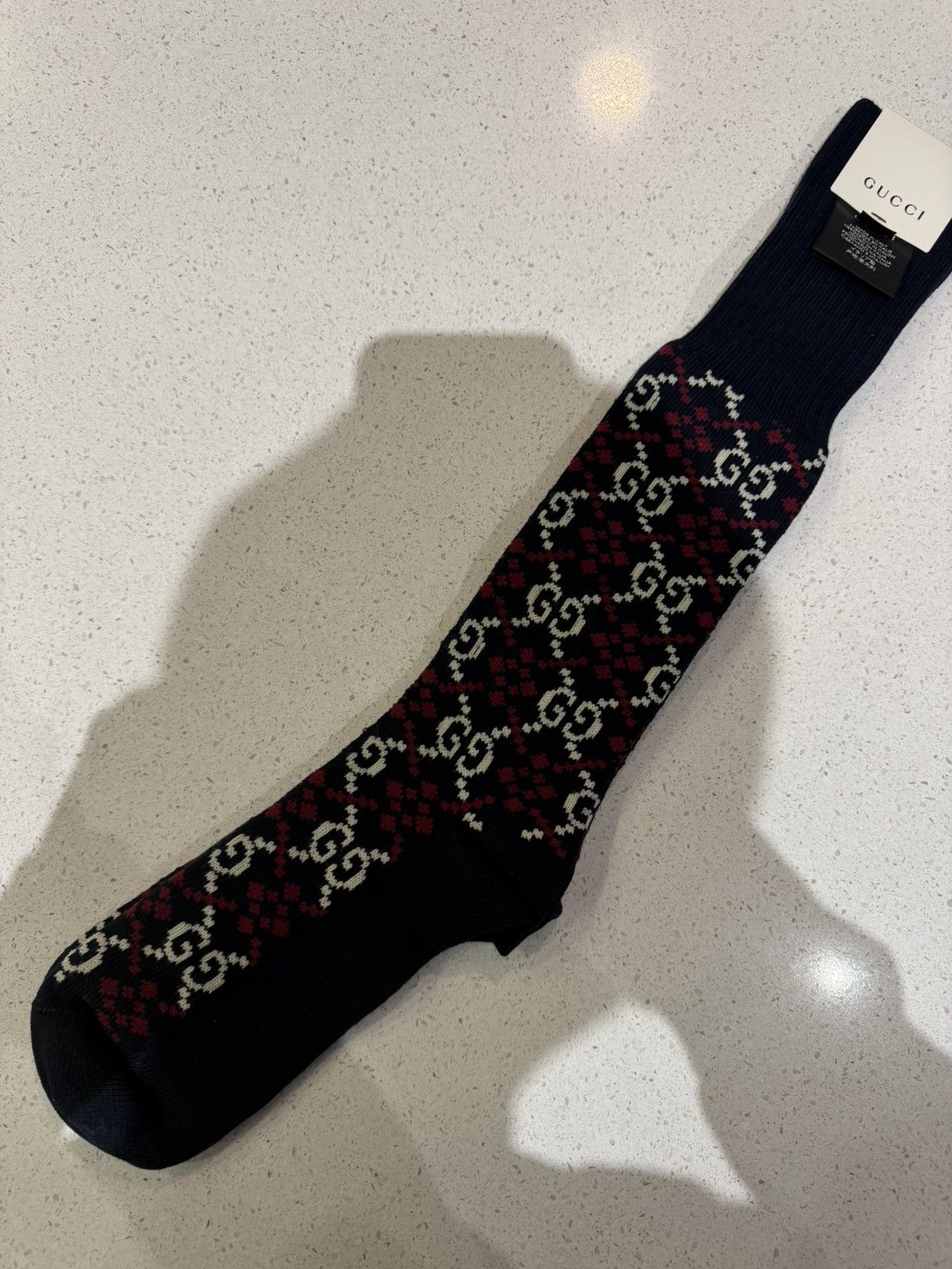Gucci Gucci GG Supreme Diamond Socks Navy RARE “Authentic” Size ONE SIZE - 1 Thumbnail