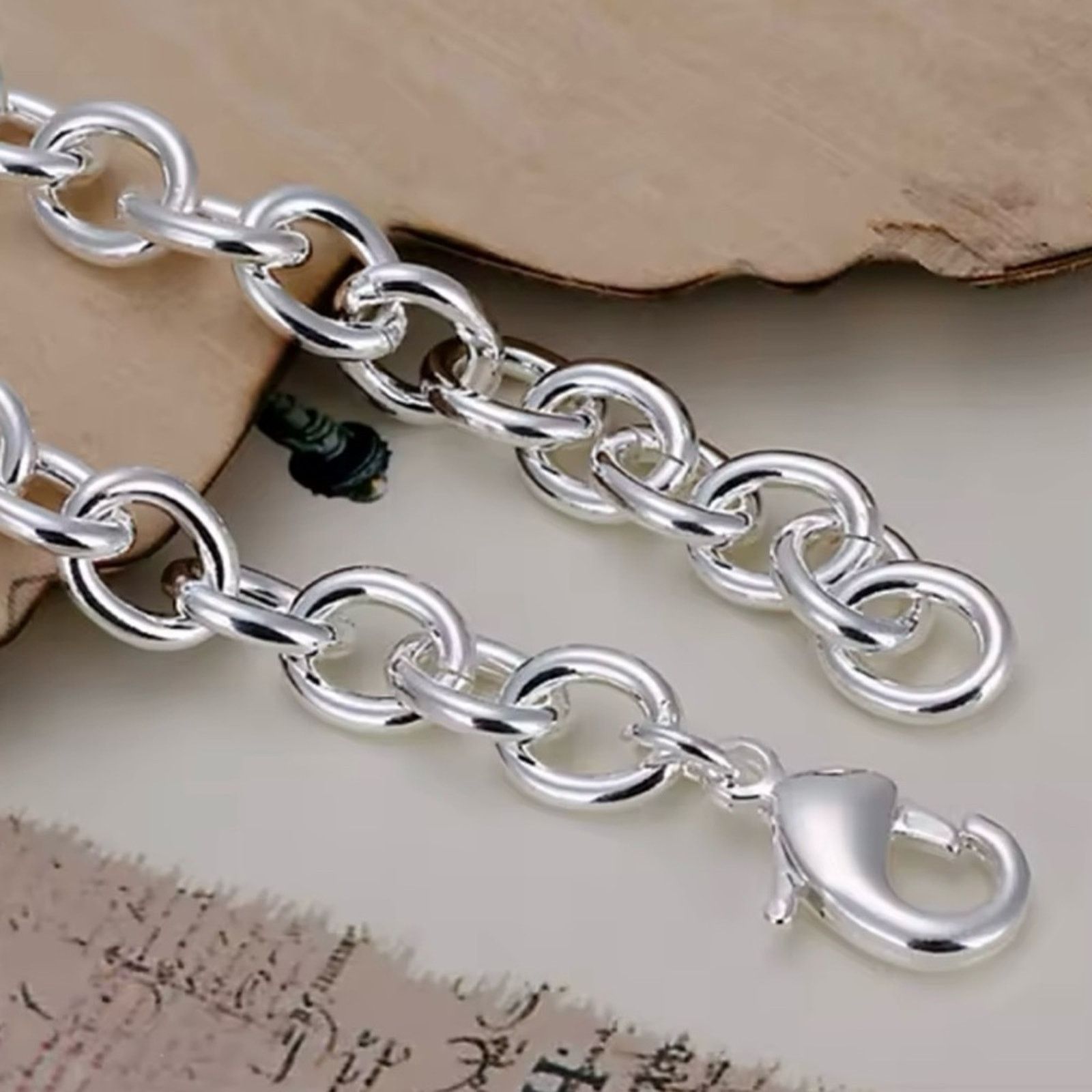 Other Sterling Silver Basic Chain Bracelet For Woman and Men 8” Size ONE SIZE - 2 Thumbnail