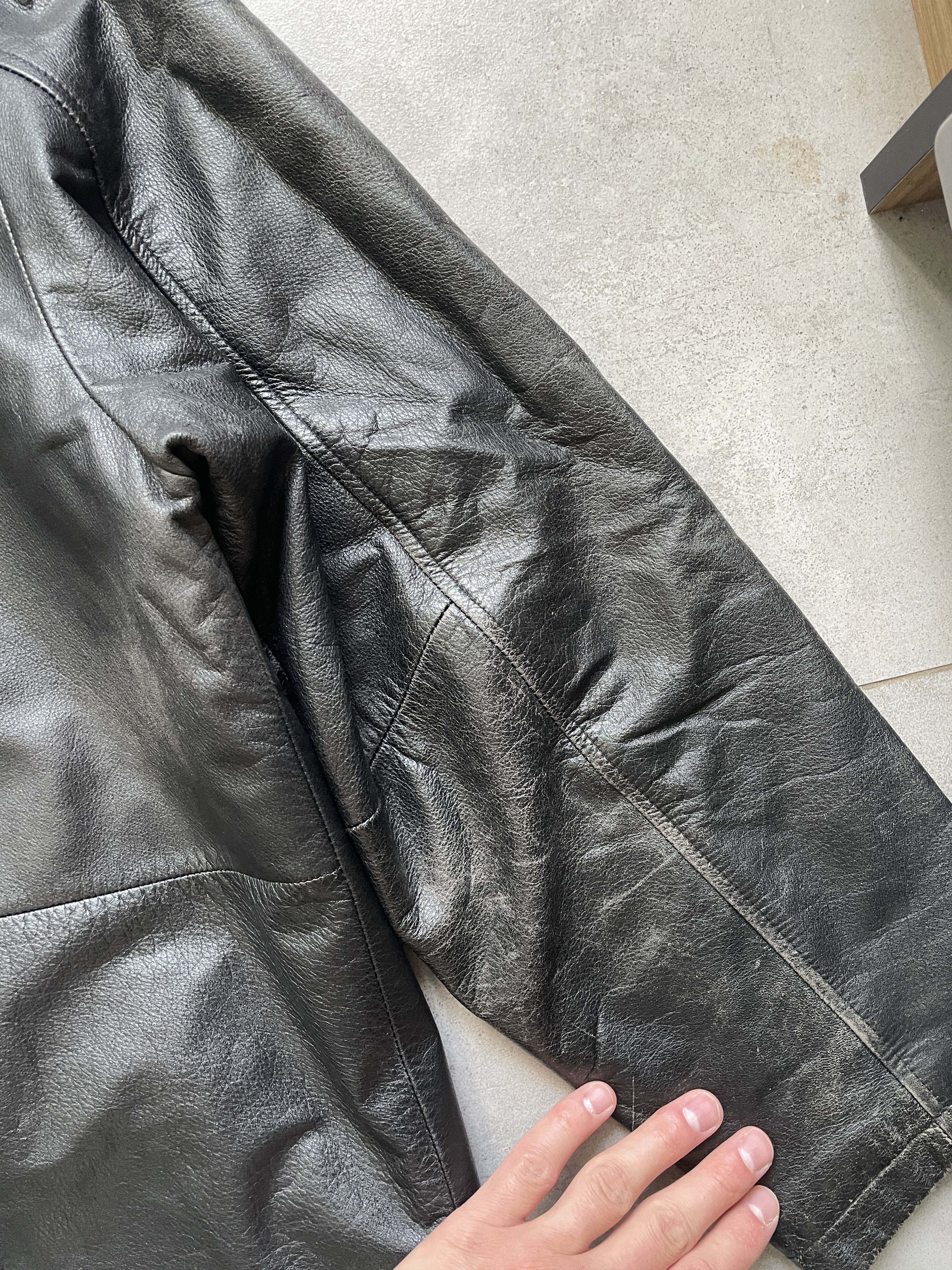 Vintage VINTAGE 90S BLACK LEATHER COAT JACKET Size US XL / EU 56 / 4 - 7 Thumbnail