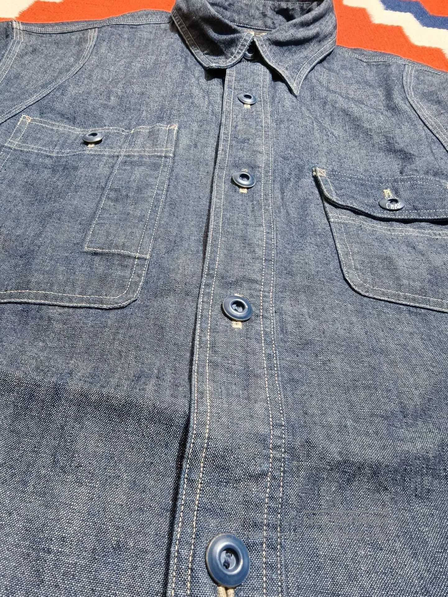 RRL Ralph Lauren RRL Double RL Denim Oxford Work Shirt. Size US M / EU 48-50 / 2 - 4 Thumbnail