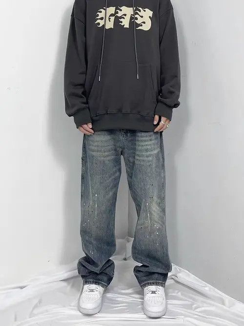 VIBE Vintage street inked washed and distressed baggy jeans Size US 34 / EU 50 - 7 Thumbnail