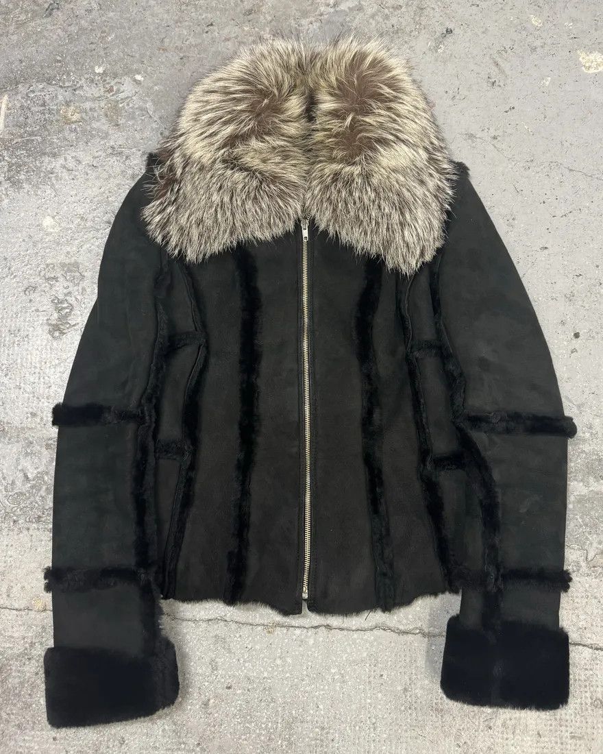 Roberto Cavalli × Vintage FW2006 Roberto Cavalli Black Fur Premium Leather Jacket Size M / US 6-8 / IT 42-44 - 1 Thumbnail