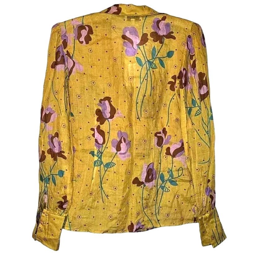 Free People NWT Free People ANTIK BATIK Ossie Blouse XS $343 Yellow Size XS / US 0-2 / IT 36-38 - 2 Thumbnail
