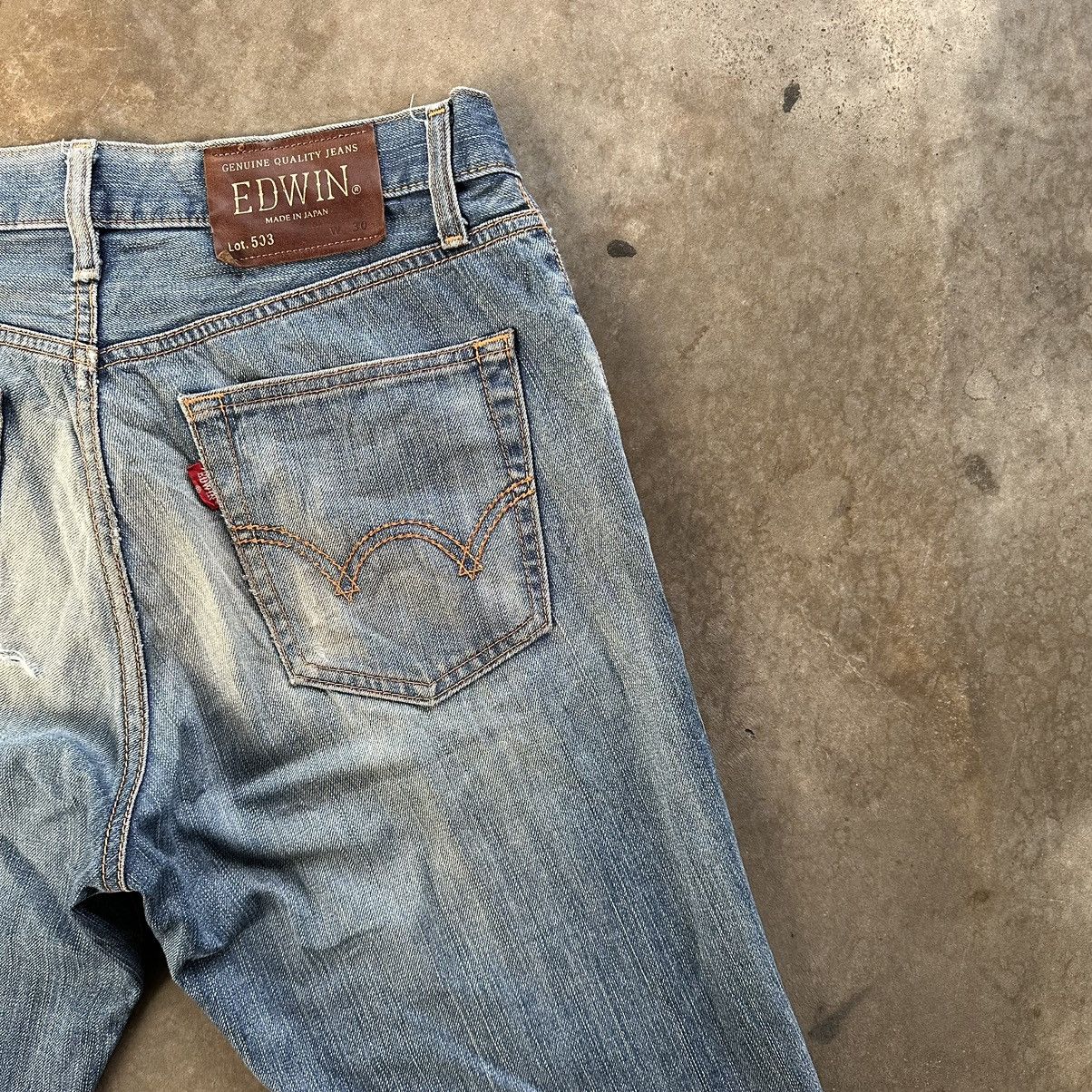 Japanese Brand Vintage Edwin Distressed Jean Rusty Faded Denim Pant W31 Size US 31 - 14 Thumbnail