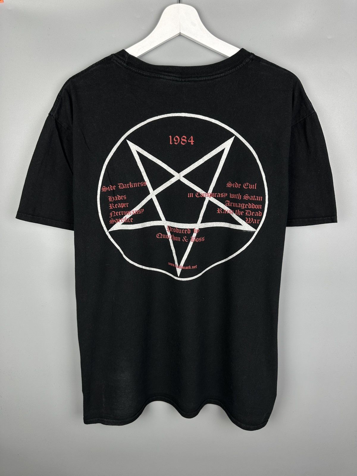 Band Tees Bathory Pentagram Goat Metal T Shirt Tee Rock Vintage 90s Size US L / EU 52-54 / 3 - 2 Thumbnail