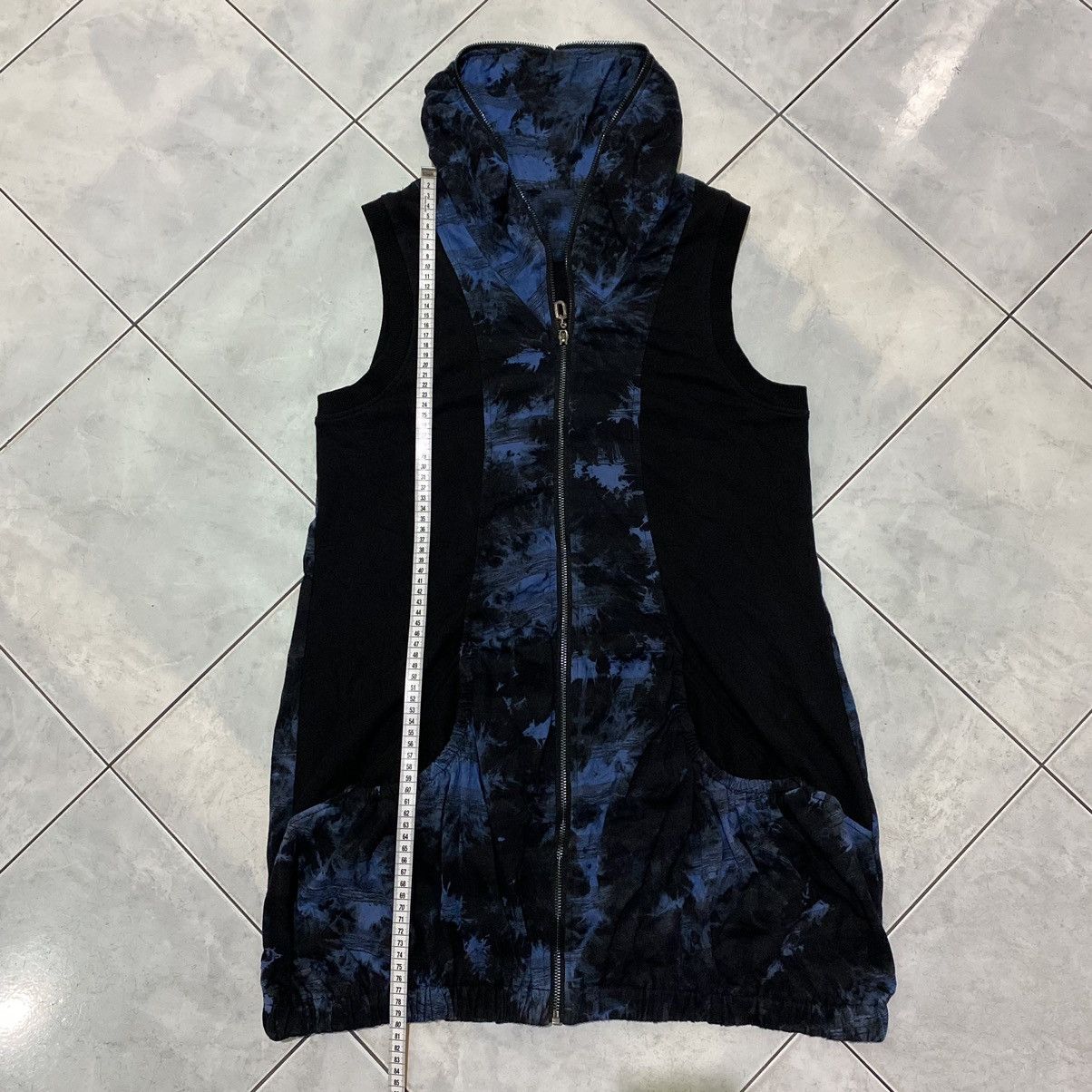 Japanese Brand Japanese GOA Style Blue Dark Gothic Sleeveless Hoodie Size US M / EU 48-50 / 2 - 22 Thumbnail